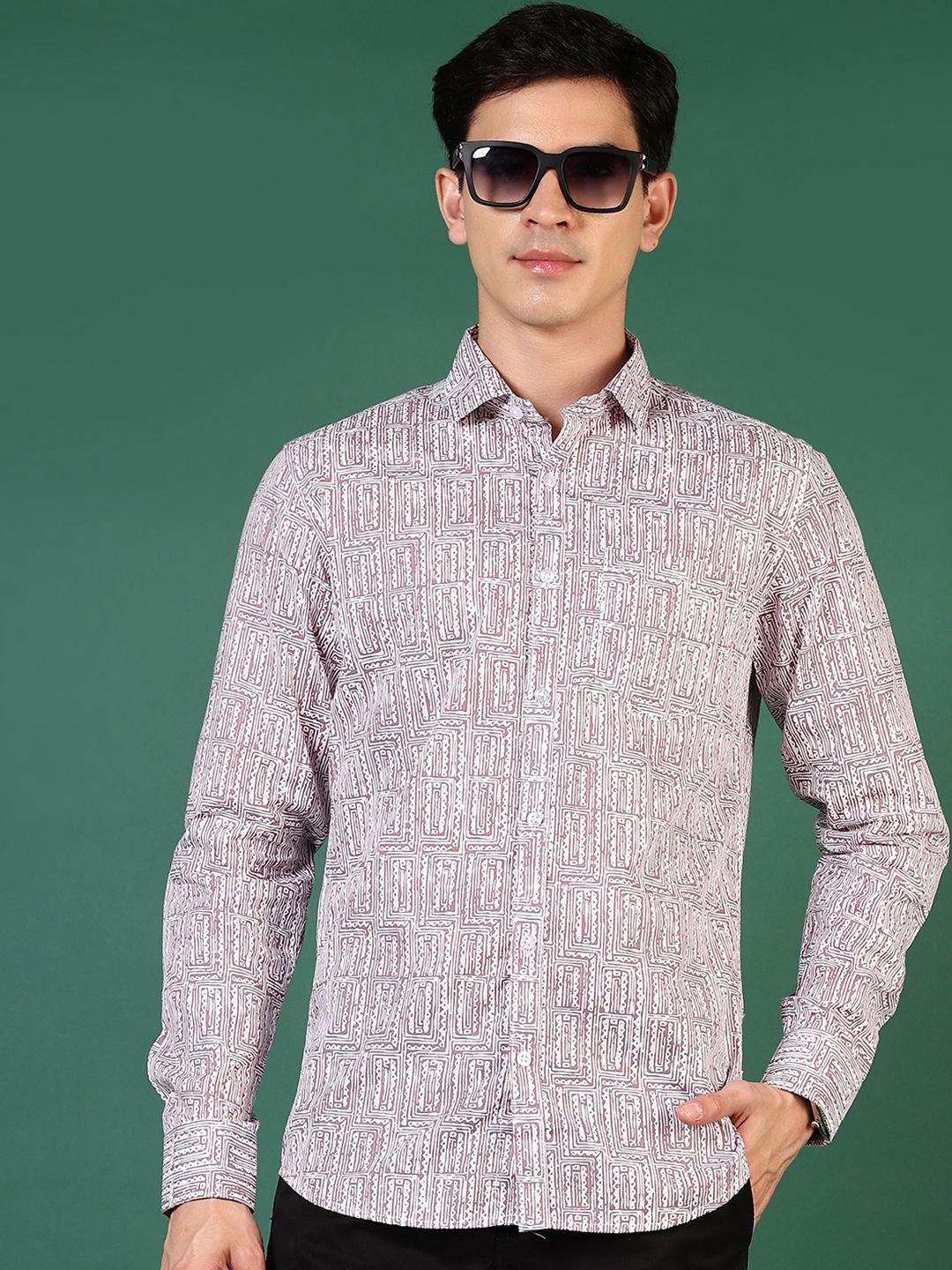 V-Mart Men Opaque Printed Casual Shirt, Pink 
V-Mart Men Opaque Printed Casual Shirt, Pink