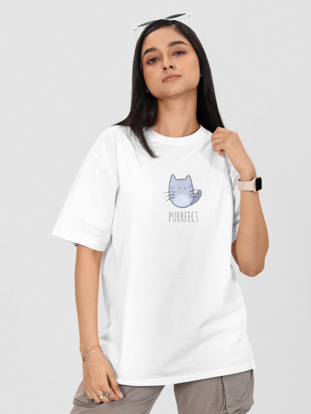 TheBTclub Women Activchill Graphic Printed Round Neck Cotton Oversized T-shirt, White
TheBTclub Women Activchill Graphic Printed Round Neck Cotton Oversized T-shirt, White