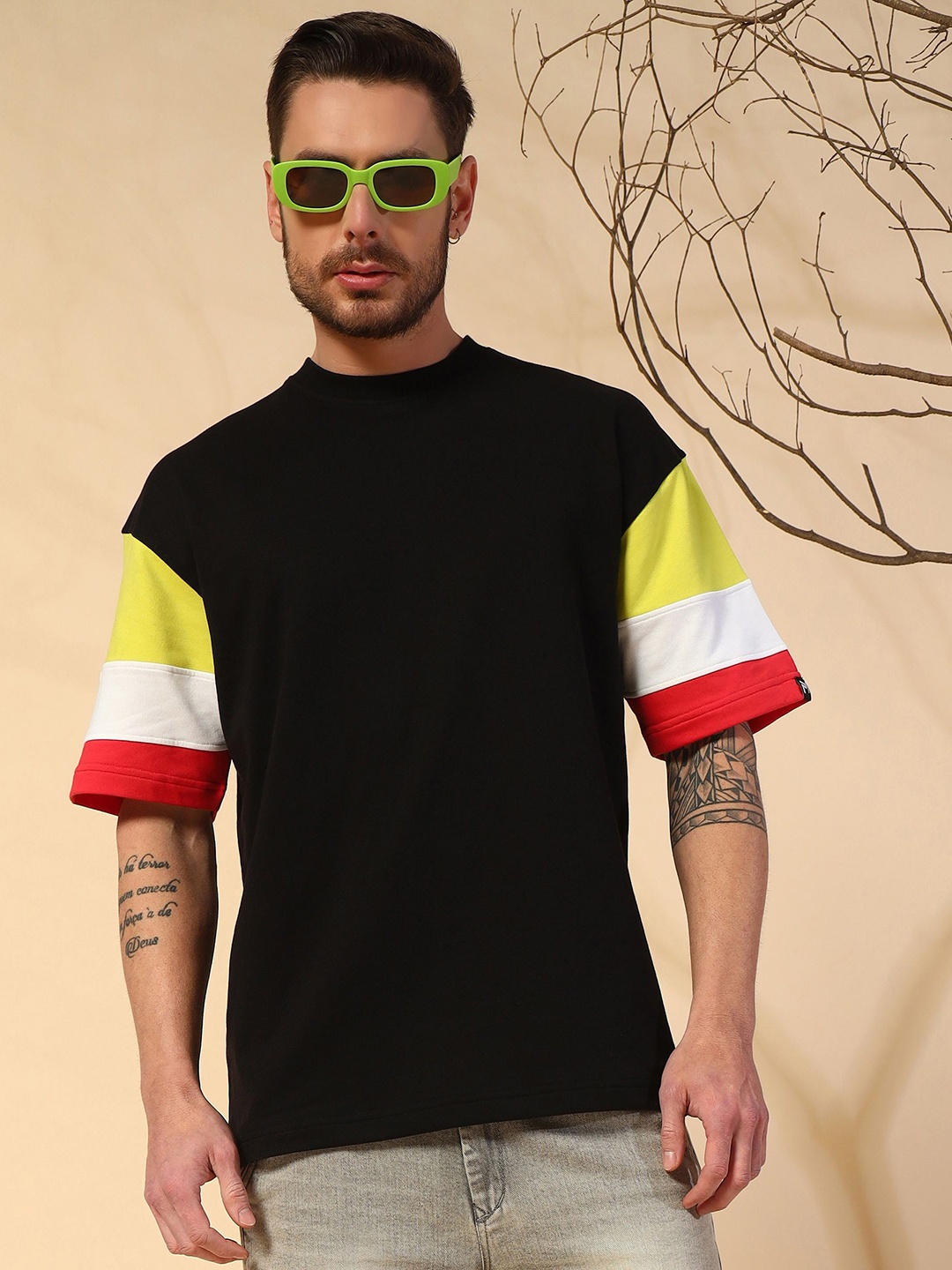 PockMAN Men Bio Finish Colourblocked Round Neck Cotton Oversized T-shirt, Black
PockMAN Men Bio Finish Colourblocked Round Neck Cotton Oversized T-shirt, Black