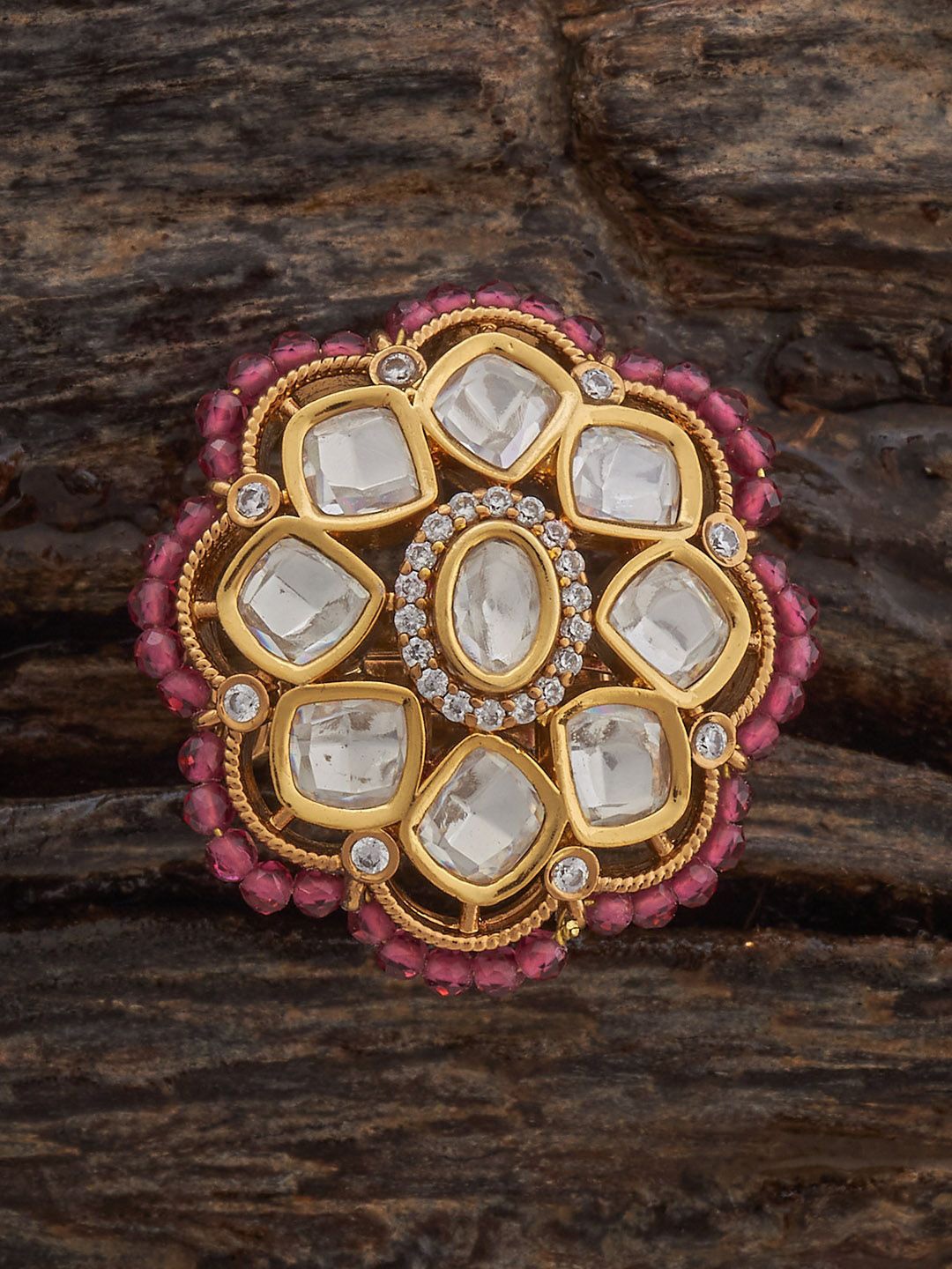 Kushal's Fashion Jewellery Ruby Victorian-Plated Ethnic Kundan Finger Ring, Gold
Kushal's Fashion Jewellery Ruby Victorian-Plated Ethnic Kundan Finger Ring, Gold