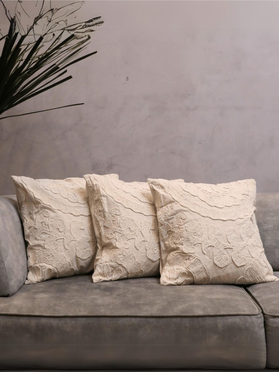 LUSHLYF Tufted Collection Off White Set of 3 Embroidered Cotton Square Cushion Covers
LUSHLYF Tufted Collection Off White Set of 3 Embroidered Cotton Square Cushion Covers