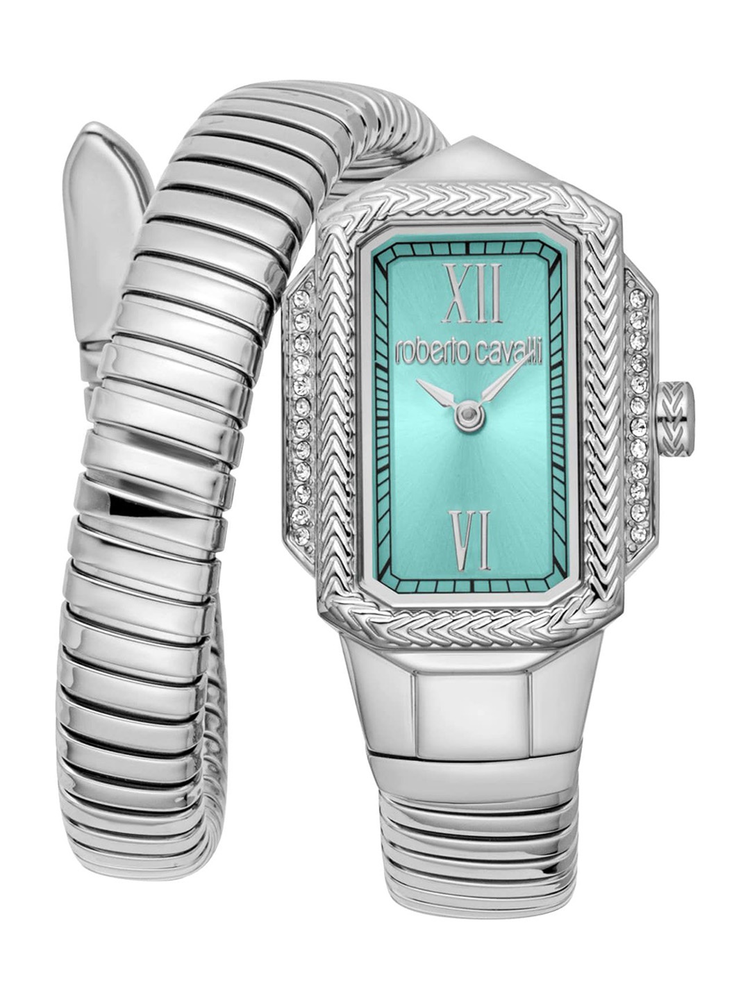 Roberto Cavalli Women Embellished Dial & Stainless Steel Bracelet Style Straps Analogue Automatic Watch, Silver
Roberto Cavalli Women Embellished Dial & Stainless Steel Bracelet Style Straps Analogue Automatic Watch, Silver