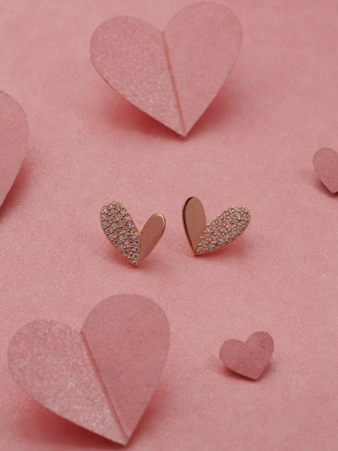 Gargi by P. N. Gadgil & Sons 92.5 Sterling Silver Artificial Stones-Studded Heart Studs, Gold
Gargi by P. N. Gadgil & Sons 92.5 Sterling Silver Artificial Stones-Studded Heart Studs, Gold