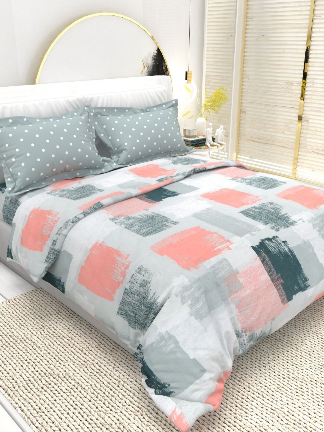 THE WHITE MOSS Florence Grey Printed Pure Cotton 220 TC Queen Bedsheet Set 2.25 m x 2.55 m
THE WHITE MOSS Florence Grey Printed Pure Cotton 220 TC Queen Bedsheet Set 2.25 m x 2.55 m