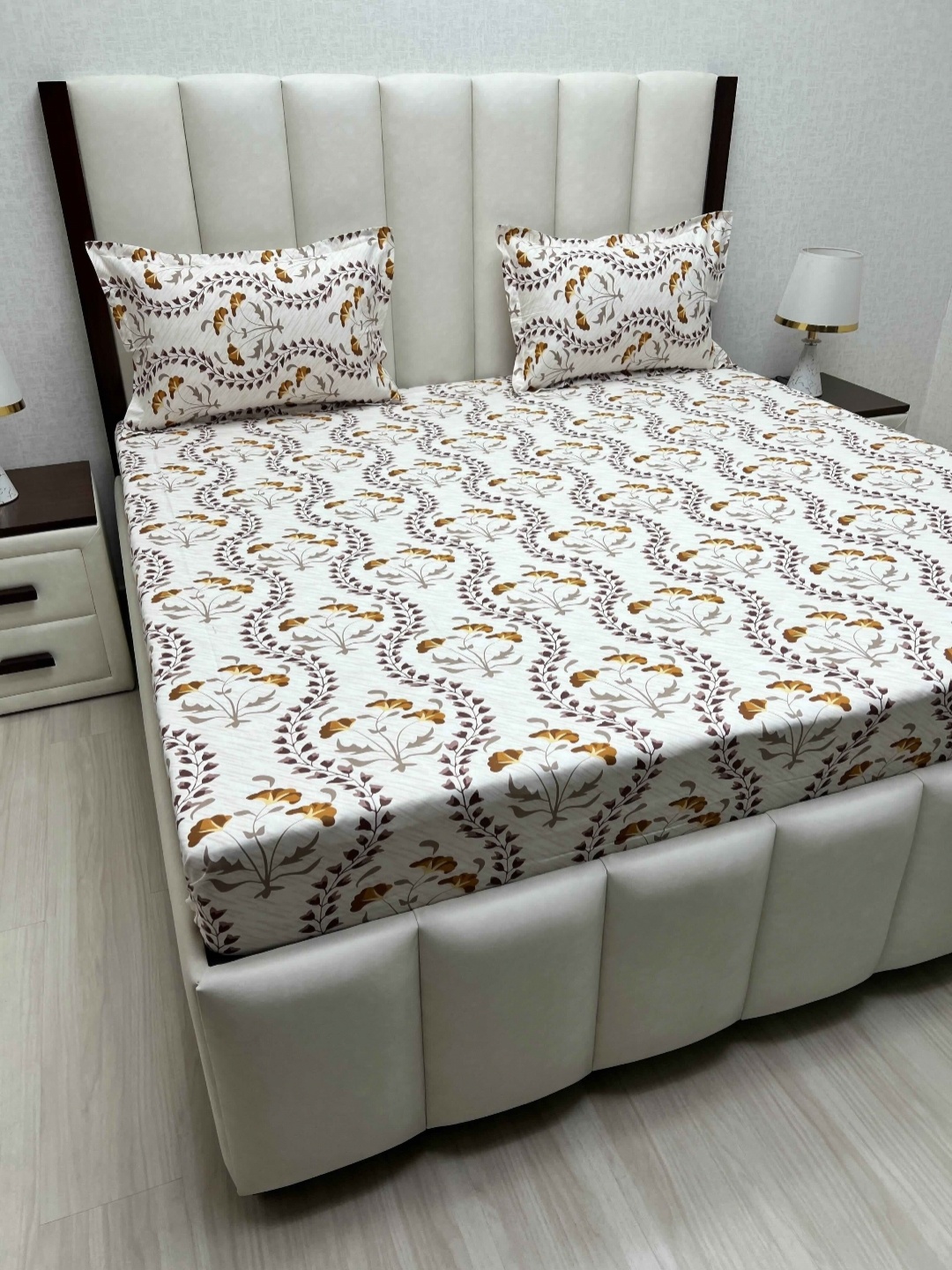 Pure Decor Velar White Printed Pure Cotton 220 TC Super King Bedsheet Set 2.74 m x 3.04 m
Pure Decor Velar White Printed Pure Cotton 220 TC Super King Bedsheet Set 2.74 m x 3.04 m