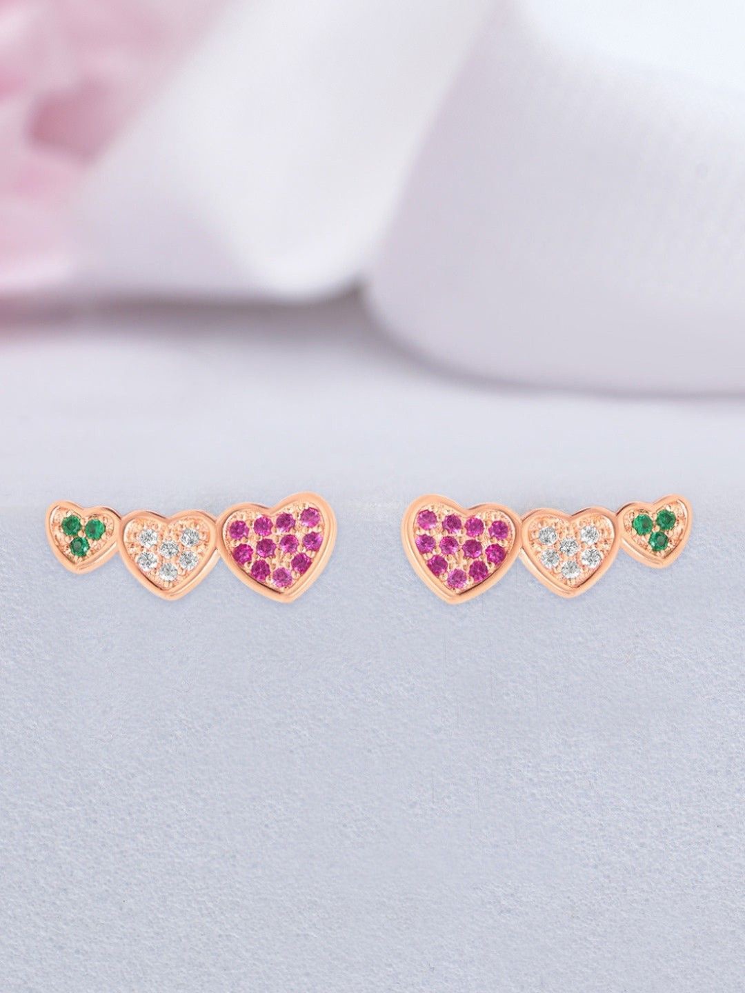 Zavya 925 Sterling Silver Rose Gold-Plated Cubic Zirconia Studded Heart Shaped Studs
Zavya 925 Sterling Silver Rose Gold-Plated Cubic Zirconia Studded Heart Shaped Studs