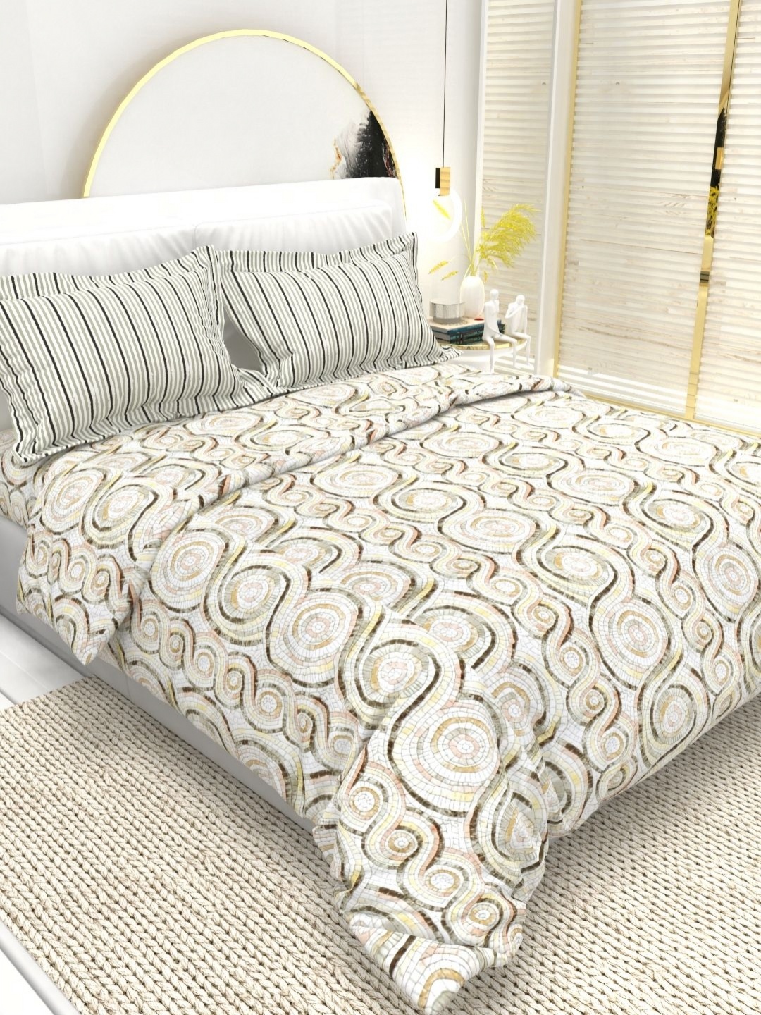 THE WHITE MOSS Florence White Printed Cotton 220 TC Queen Bedsheet Set-2.25 m x 2.55 m
THE WHITE MOSS Florence White Printed Cotton 220 TC Queen Bedsheet Set-2.25 m x 2.55 m