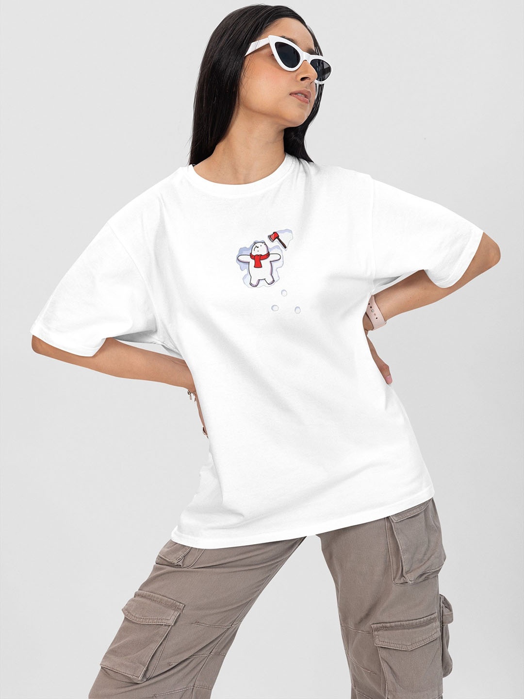 TheBTclub Women Activchill Graphic Printed Round Neck Cotton Oversized T-shirt, White
TheBTclub Women Activchill Graphic Printed Round Neck Cotton Oversized T-shirt, White