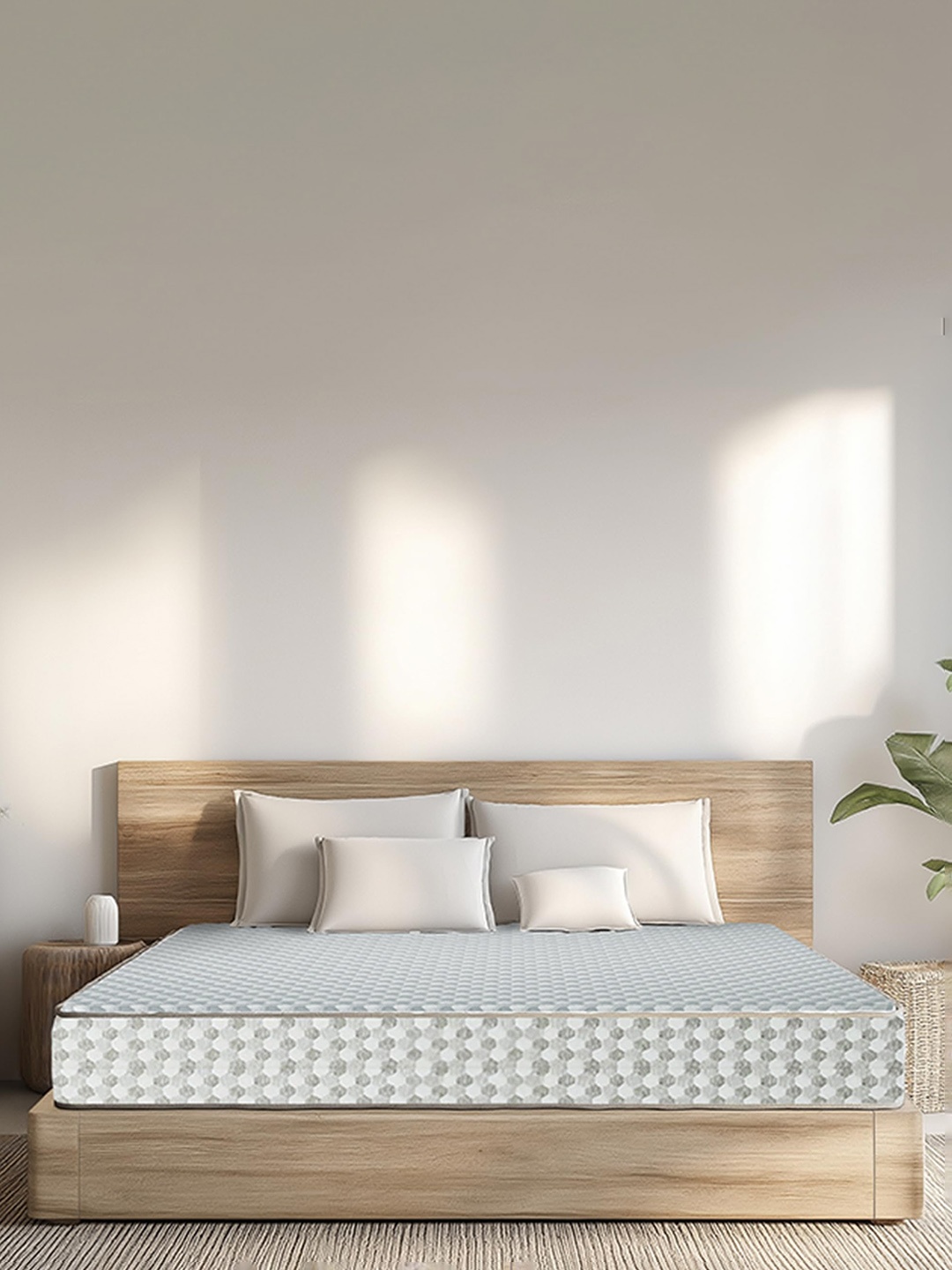 Sleepwell White & Grey Printed Reversible Queen Size Dual Pro Profiled Mattress
Sleepwell White & Grey Printed Reversible Queen Size Dual Pro Profiled Mattress