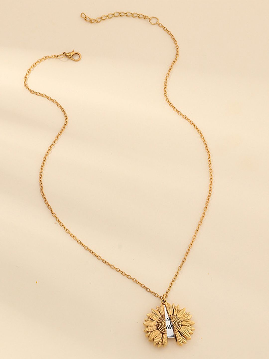 BEYTER Stainless Steel You Are My Sunshine Open Locket Sunflower Pendant With Chain, Gold
BEYTER Stainless Steel You Are My Sunshine Open Locket Sunflower Pendant With Chain, Gold