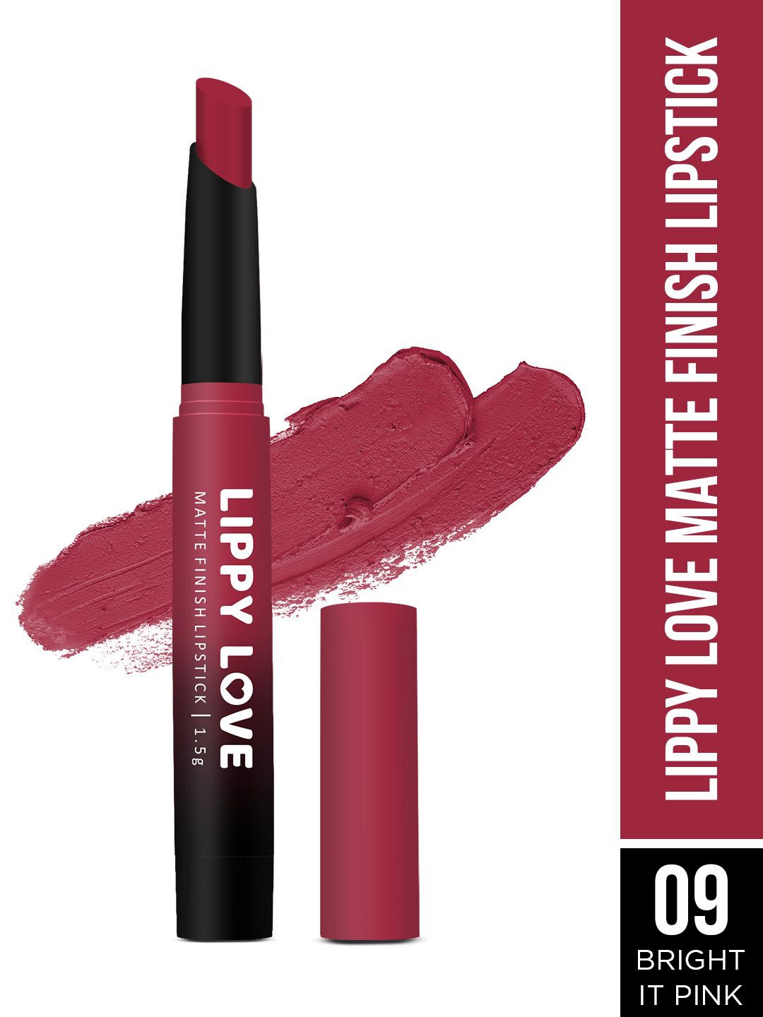 Hilary Rhoda Lippy Love Matte Finish Lipstick With Vitamin E - 1.5 g - Bright It Pink 09
Hilary Rhoda Lippy Love Matte Finish Lipstick With Vitamin E - 1.5 g - Bright It Pink 09