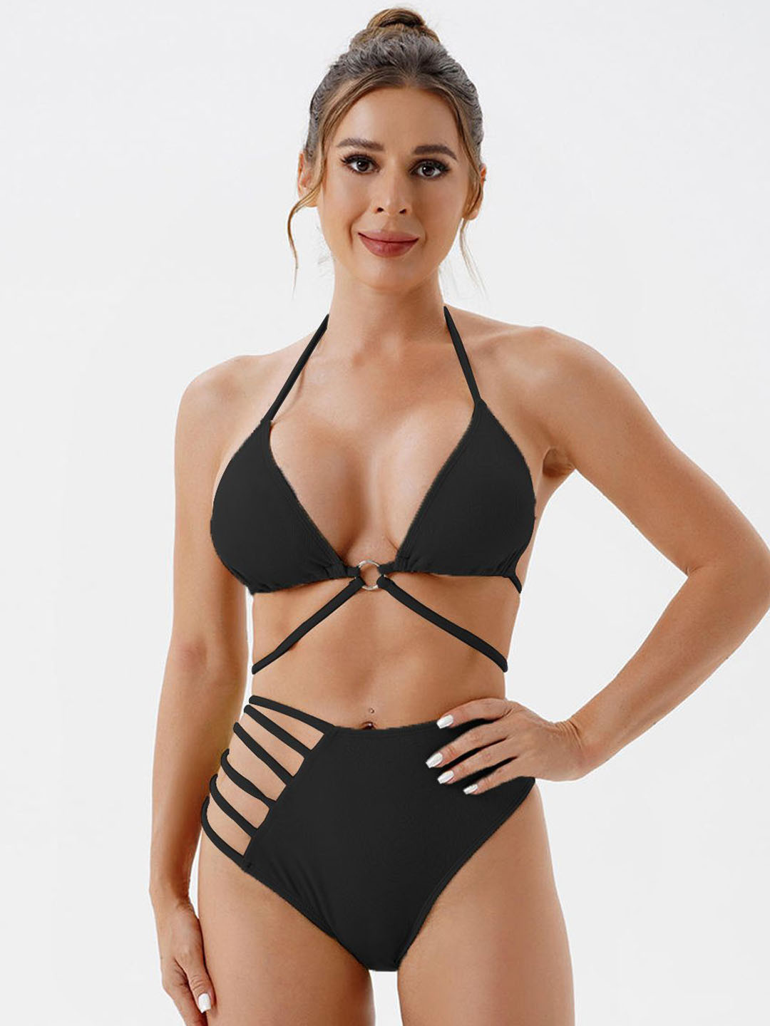 VAGHBHATT Halter Neck Swim Bikini Set, Black
VAGHBHATT Halter Neck Swim Bikini Set, Black
