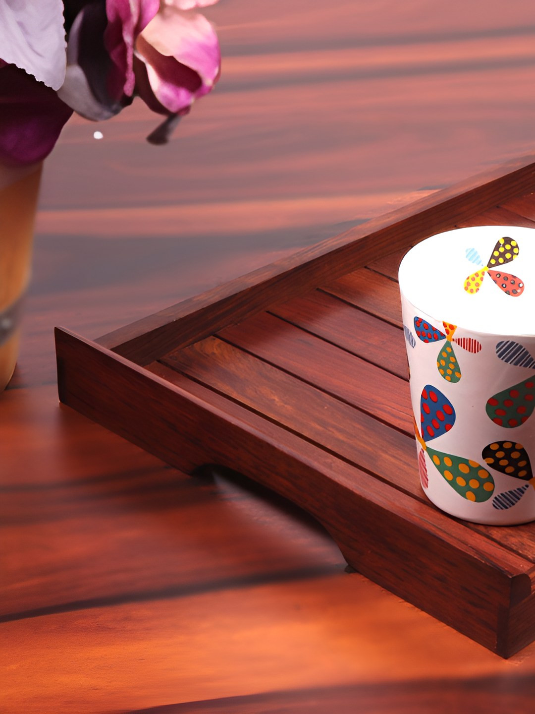 Creation India Craft Brown Wooden Serving Tray With Round Handles
Creation India Craft Brown Wooden Serving Tray With Round Handles