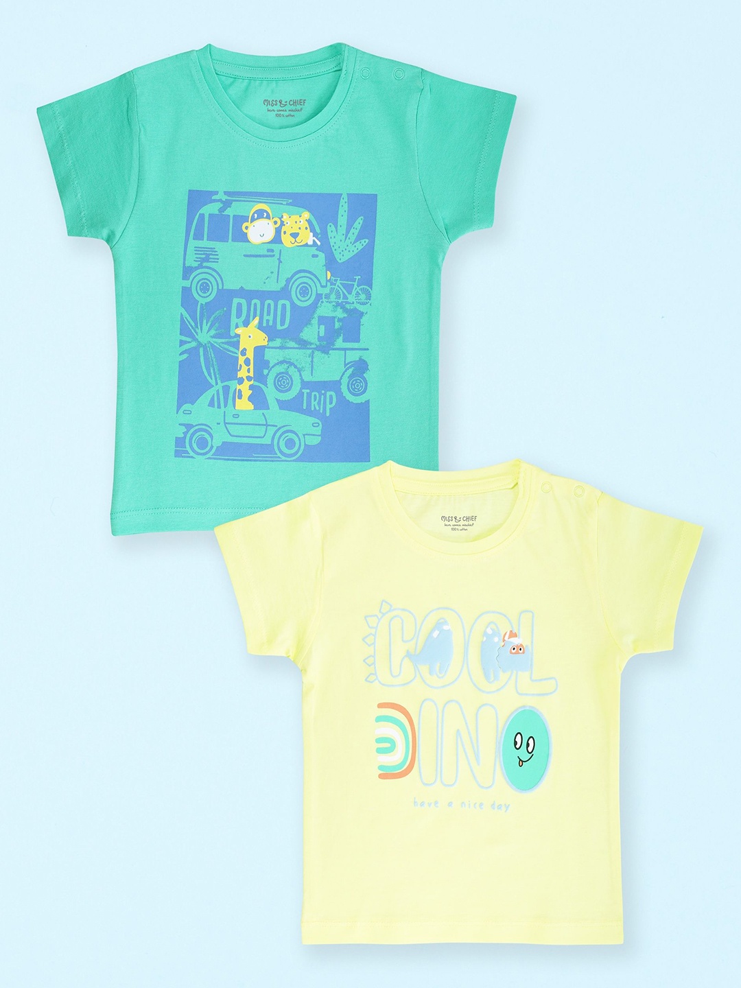 Miss & Chief Unisex Kids Graphic Printed Round Neck Regular Fit Cotton T-shirts, Green
Miss & Chief Unisex Kids Graphic Printed Round Neck Regular Fit Cotton T-shirts, Green