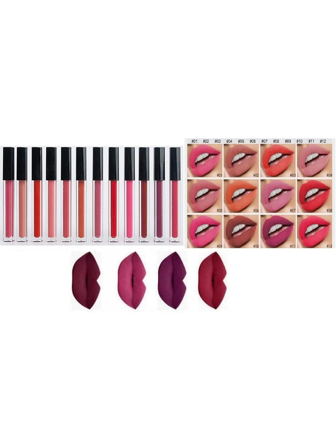 VBA Set Of 12 Long Lasting Matte Liquid Lipstick Shade 01-02-03-04-05-06-07-08-09-10-11-12, Nude
VBA Set Of 12 Long Lasting Matte Liquid Lipstick Shade 01-02-03-04-05-06-07-08-09-10-11-12, Nude