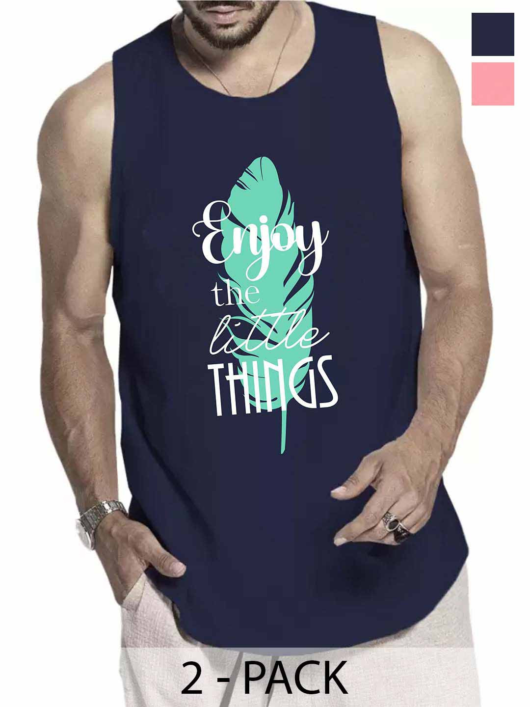 WOOSTRO Pack Of 2 Printed Cotton Innerwear Vests RS26 (ENJOY NAVY)(HARD PEACH), Navy blue
WOOSTRO Pack Of 2 Printed Cotton Innerwear Vests RS26 (ENJOY NAVY)(HARD PEACH), Navy blue