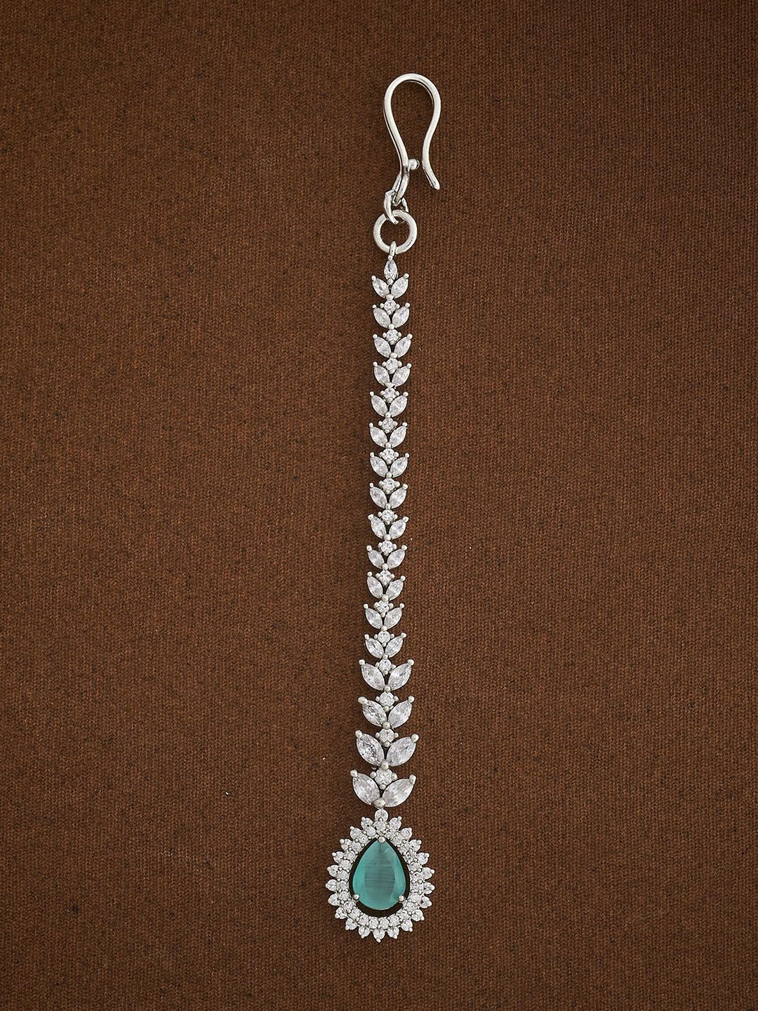Kushal's Fashion Jewellery Rhodium-Plated Zircon Studded Maang Tikka Head Jewellery, Silver
Kushal's Fashion Jewellery Rhodium-Plated Zircon Studded Maang Tikka Head Jewellery, Silver