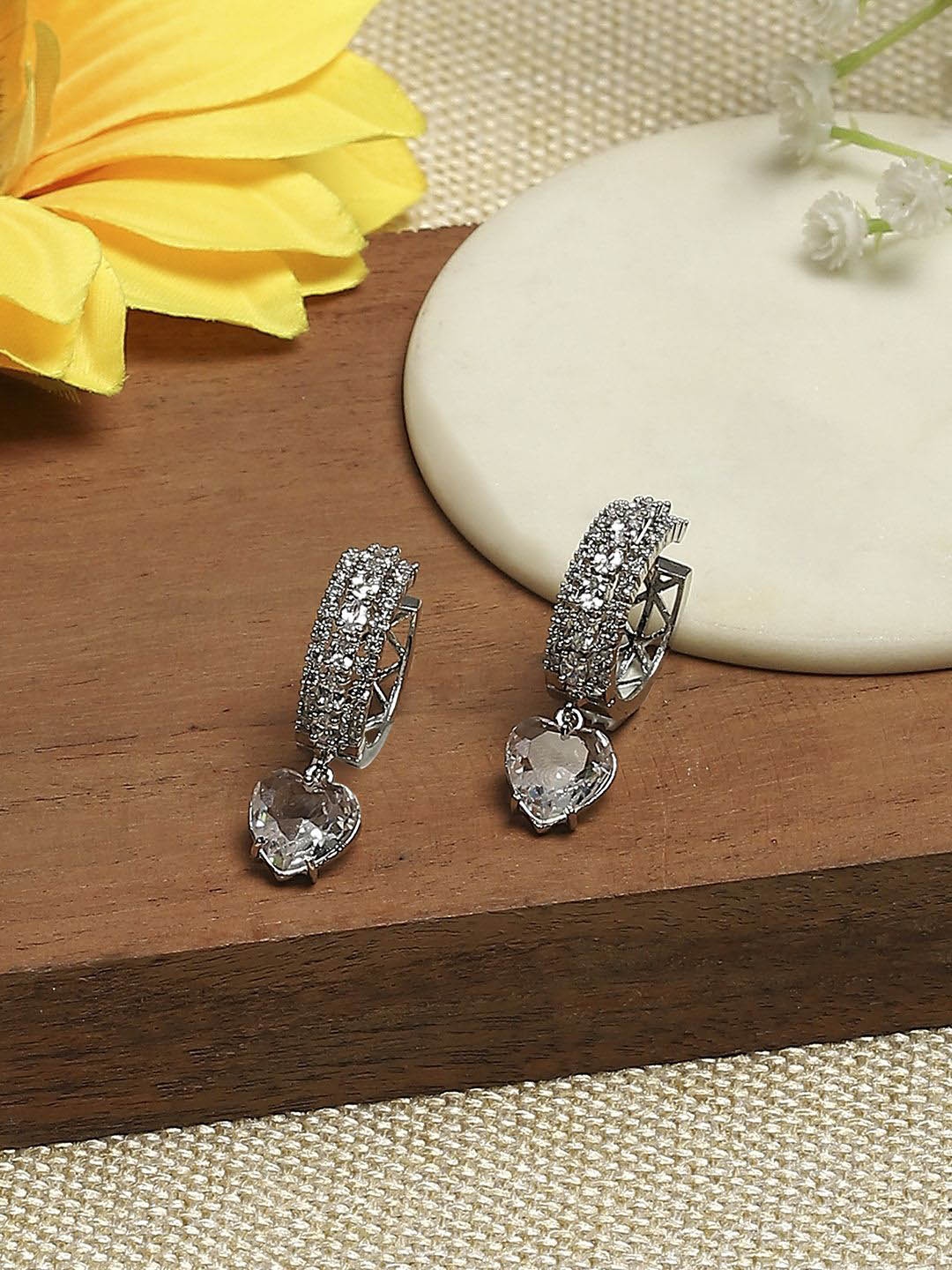 Biba Silver-Plated Artificial Stones And Beads Beaded Contemporary Shaped Drop Earrings
Biba Silver-Plated Artificial Stones And Beads Beaded Contemporary Shaped Drop Earrings
