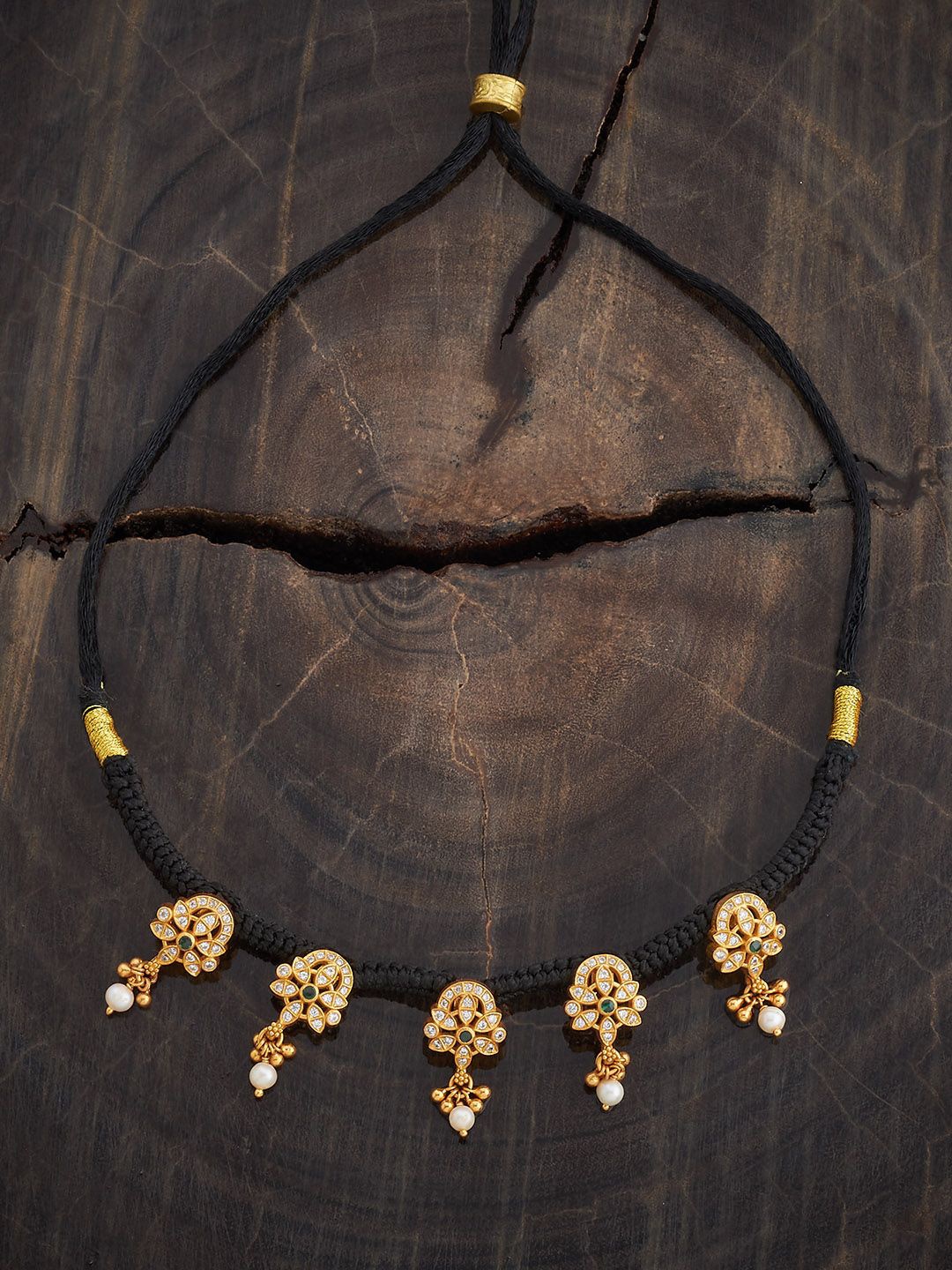 Kushal's Fashion Jewellery 92.5 Sterling Silver Gold-Plated Cubic Zirconia Temple Necklace
Kushal's Fashion Jewellery 92.5 Sterling Silver Gold-Plated Cubic Zirconia Temple Necklace