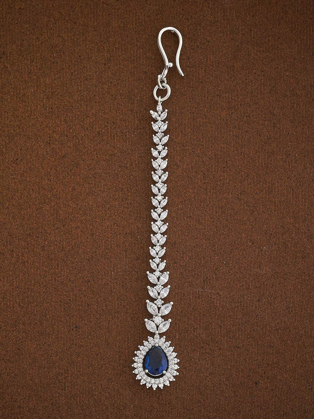 Kushal's Fashion Jewellery Rhodium-Plated Artificial Stones and Beads Studded Maang Tikka, Silver
Kushal's Fashion Jewellery Rhodium-Plated Artificial Stones and Beads Studded Maang Tikka, Silver