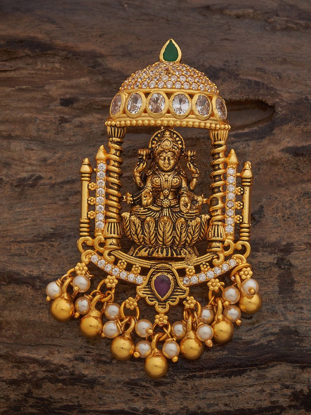 Kushal's Fashion Jewellery 92.5 Sterling Silver Victorian-Plated Studded & Beaded Pendant, Gold
Kushal's Fashion Jewellery 92.5 Sterling Silver Victorian-Plated Studded & Beaded Pendant, Gold