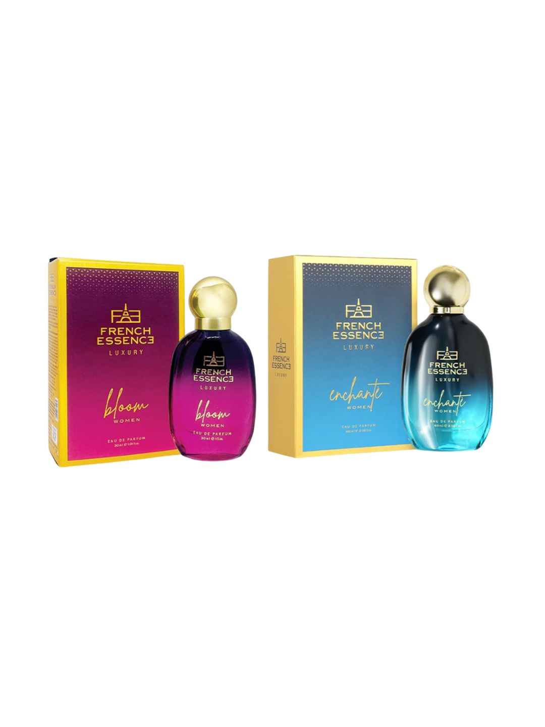 FRENCH ESSENCE Women Set Of 2 Bloom Long Lasting EDP- 30 ml And Enchante EDP - 60 ml, Gold
FRENCH ESSENCE Women Set Of 2 Bloom Long Lasting EDP- 30 ml And Enchante EDP - 60 ml, Gold