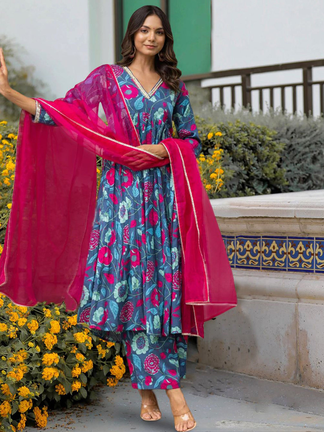 Moda Rapido Women Ethnic Motifs Printed Regular Kurta with Trousers & With Dupatta, Blue
Moda Rapido Women Ethnic Motifs Printed Regular Kurta with Trousers & With Dupatta, Blue