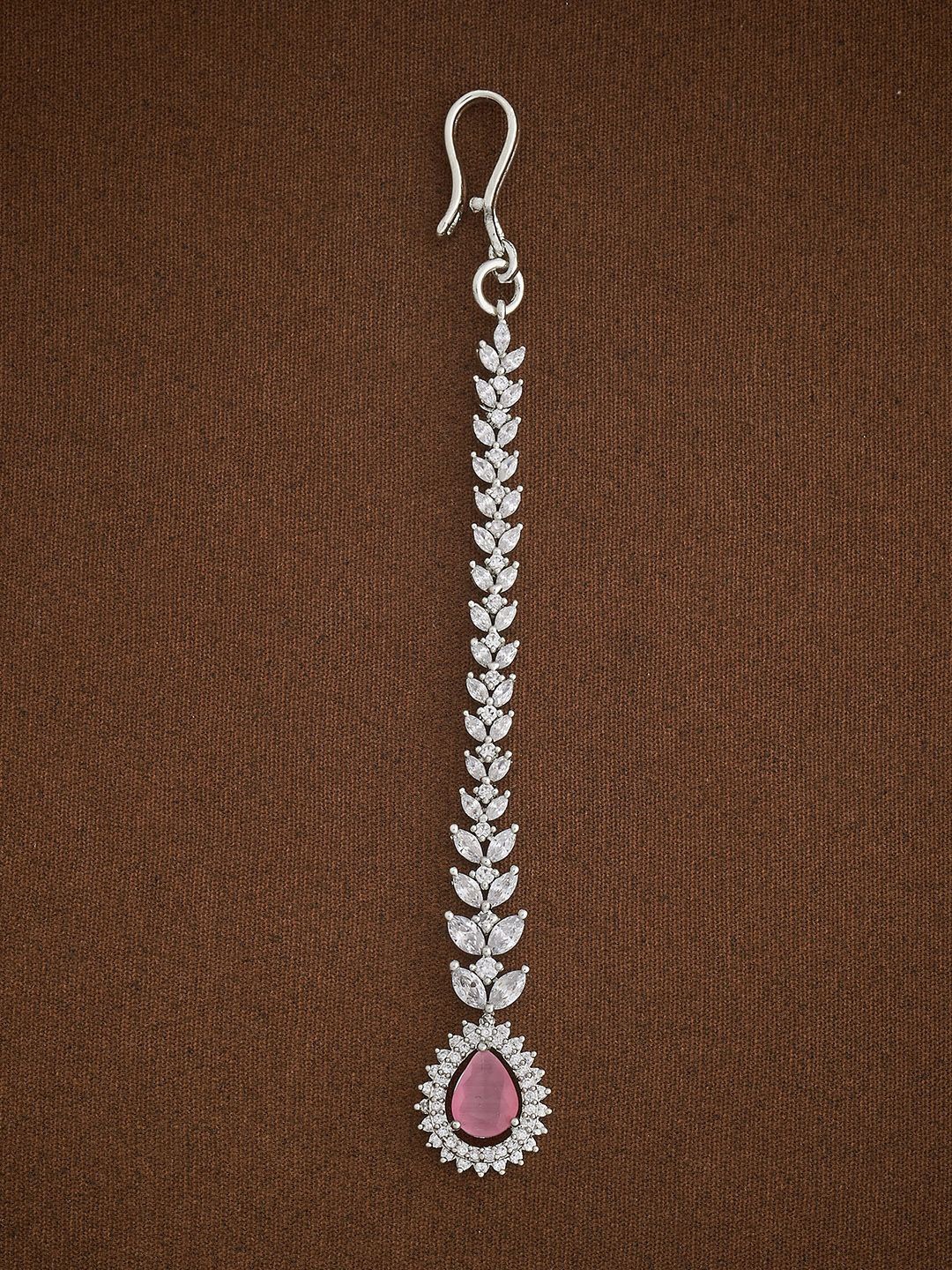 Kushal's Fashion Jewellery Rhodium-Plated Zircon Studded Maang Tikka Head Jewellery, Silver
Kushal's Fashion Jewellery Rhodium-Plated Zircon Studded Maang Tikka Head Jewellery, Silver