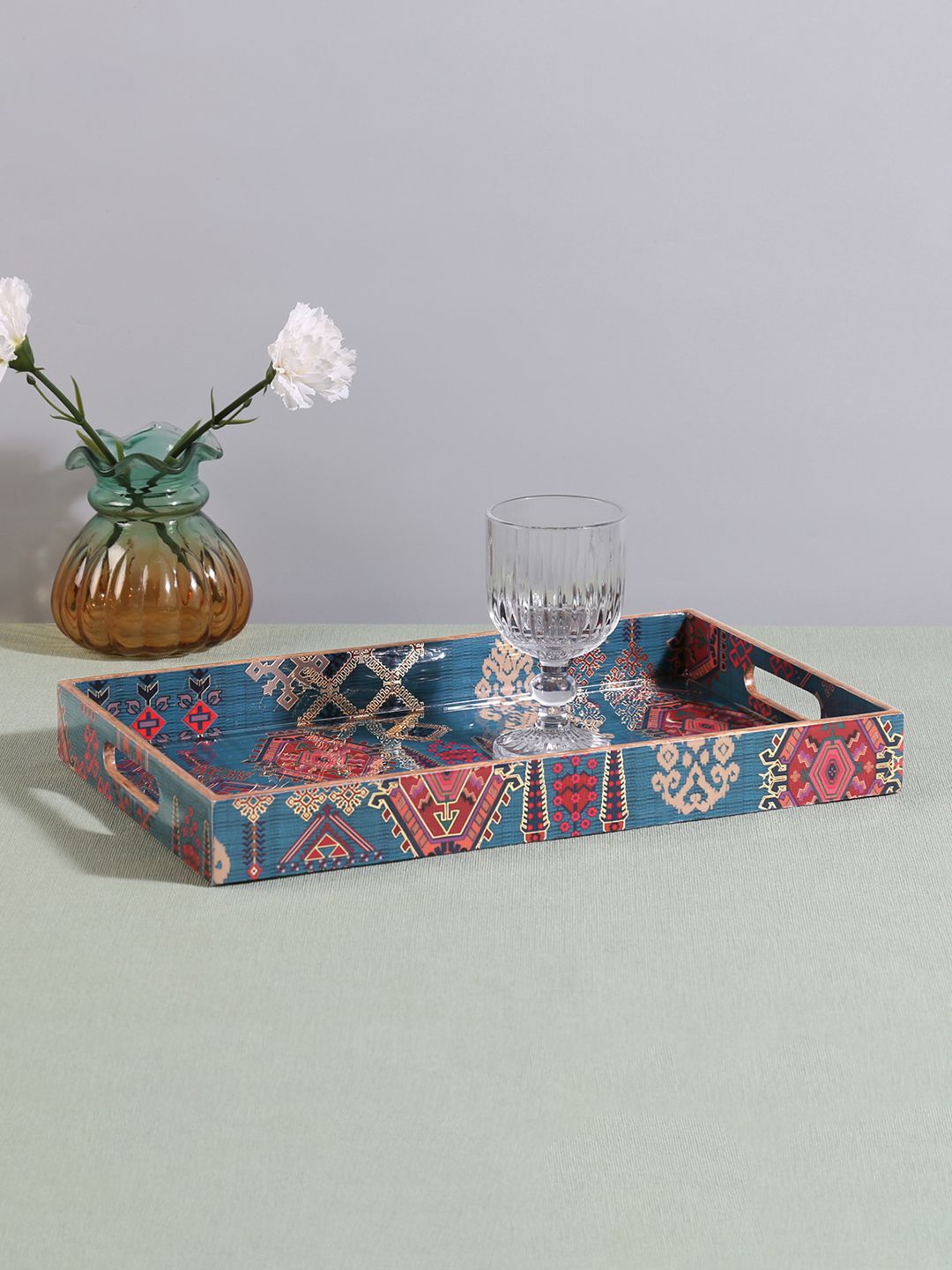 India Circus by Krsnaa Mehta Enchanting Mirage Blue Ethnic Motifs Printed Serving Tray
India Circus by Krsnaa Mehta Enchanting Mirage Blue Ethnic Motifs Printed Serving Tray