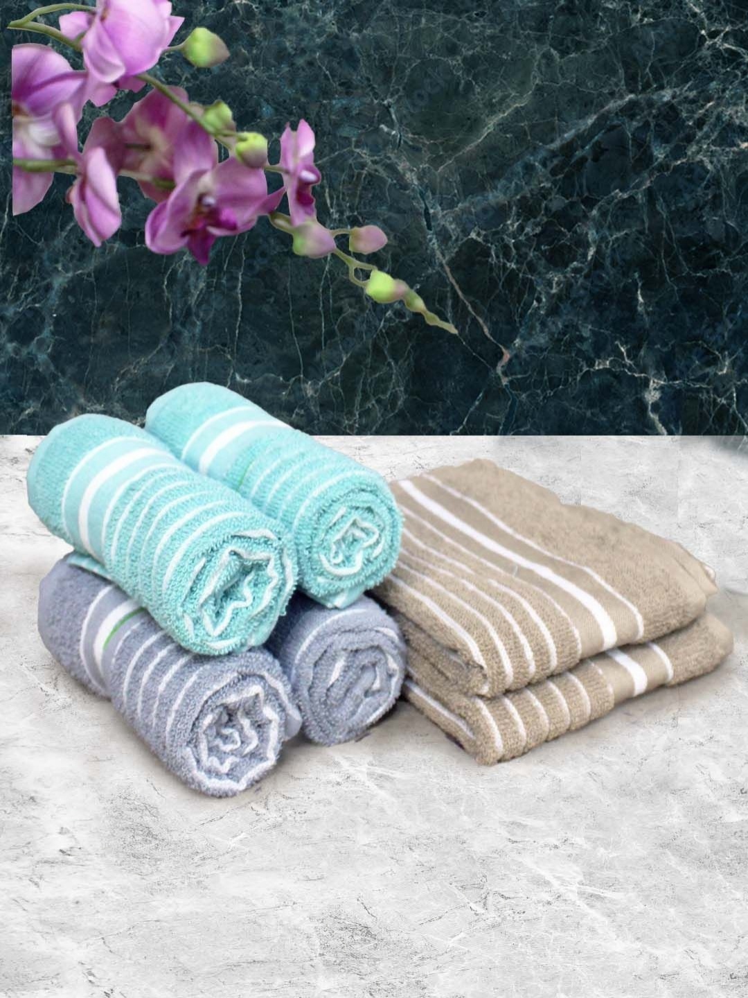 Aura Blue & White 6 Pieces Striped Pure Cotton Super Absorbent & Quick Dry Hand Towels
Aura Blue & White 6 Pieces Striped Pure Cotton Super Absorbent & Quick Dry Hand Towels