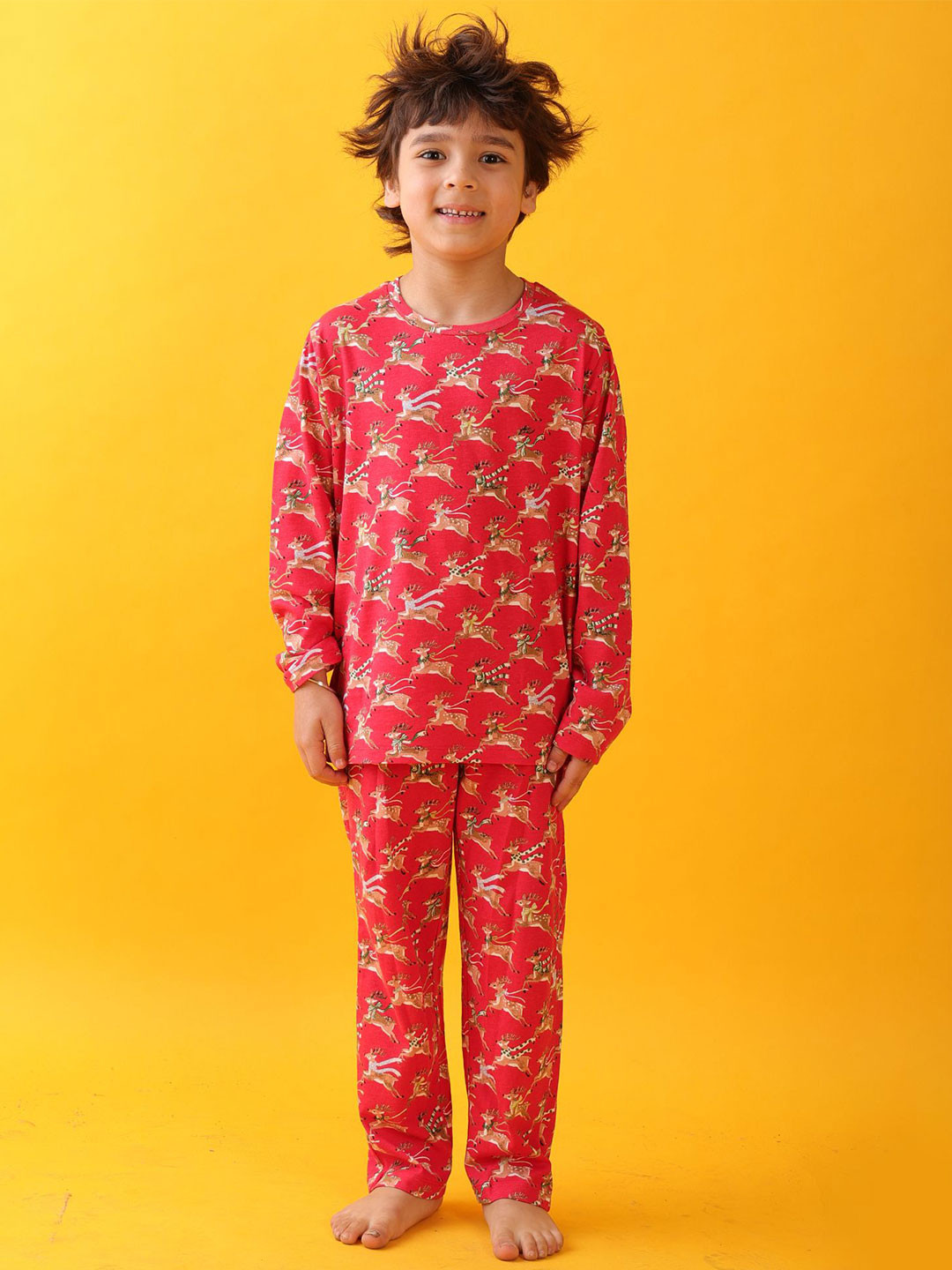 Anthrilo Boys Printed Night suit, Red 
Anthrilo Boys Printed Night suit, Red