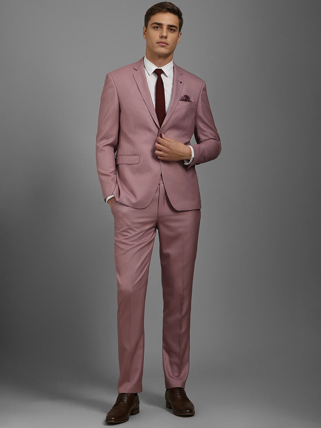 Louis Philippe Men Slim-Fit Self Design Notched Lapel Single-Breasted Two-Piece Suits, Mauve
Louis Philippe Men Slim-Fit Self Design Notched Lapel Single-Breasted Two-Piece Suits, Mauve