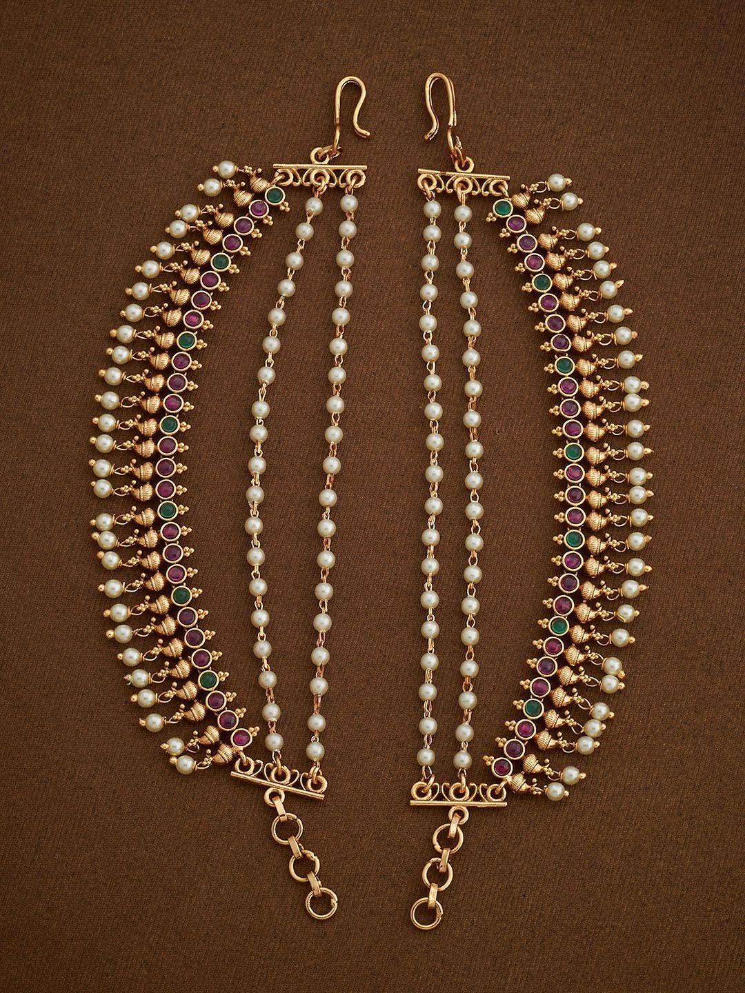 Kushal's Fashion Jewellery Gold-Plated Contemporary Antique Matil Kanakti Drop Earrings
Kushal's Fashion Jewellery Gold-Plated Contemporary Antique Matil Kanakti Drop Earrings