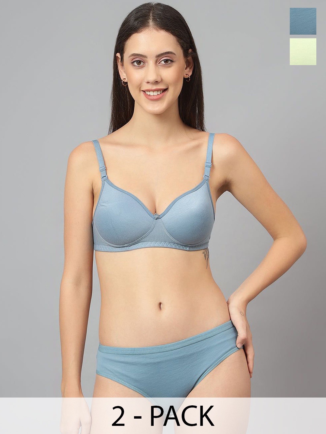Designer Bugs Pack Of 2 Cotton Non Padded Non Wired Lingerie Set NPLS-LG-G-30B, Sea green
Designer Bugs Pack Of 2 Cotton Non Padded Non Wired Lingerie Set NPLS-LG-G-30B, Sea green