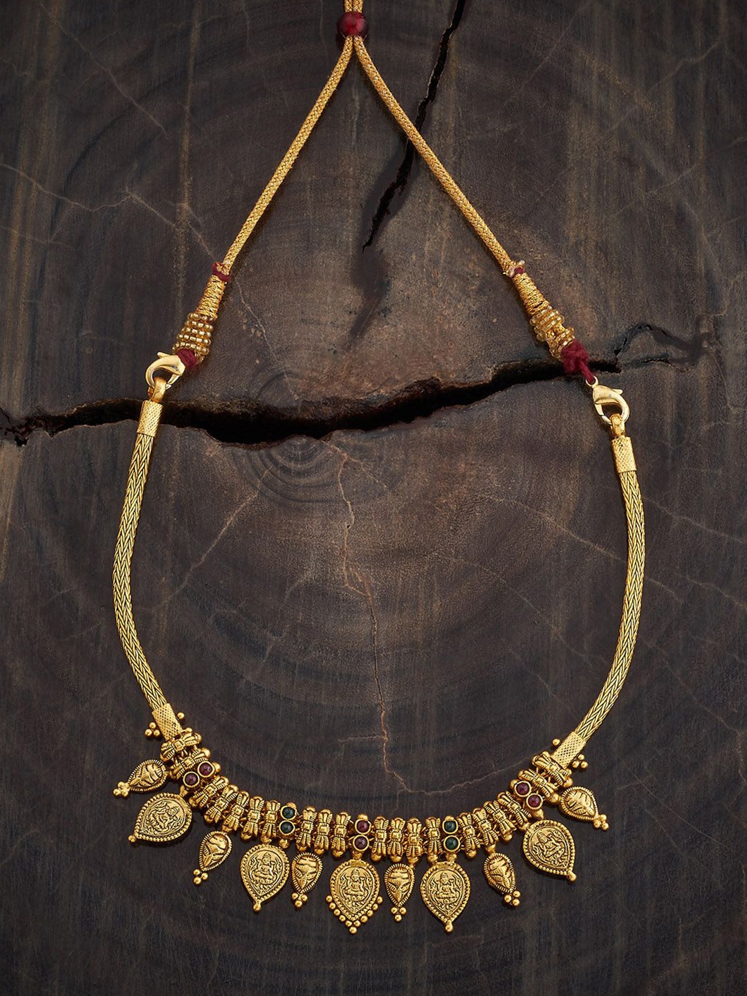 Kushal's Fashion Jewellery 92.5 Sterling Silver Gold-Plated Stone Studded Temple Necklace
Kushal's Fashion Jewellery 92.5 Sterling Silver Gold-Plated Stone Studded Temple Necklace