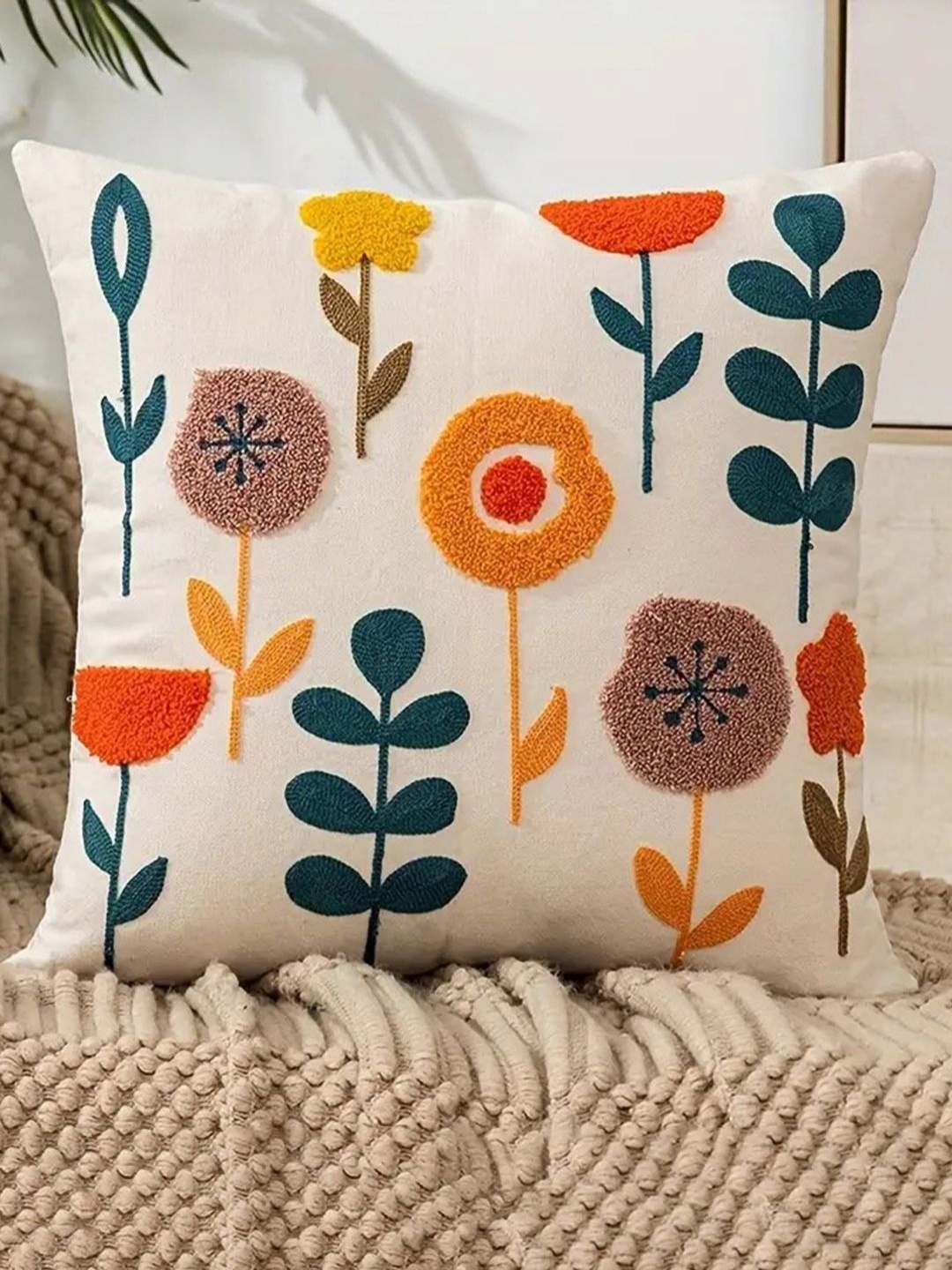 DecorTwist White & Green Pack of 2 Floral Knitted Cotton Throw Square Cushion Covers
DecorTwist White & Green Pack of 2 Floral Knitted Cotton Throw Square Cushion Covers