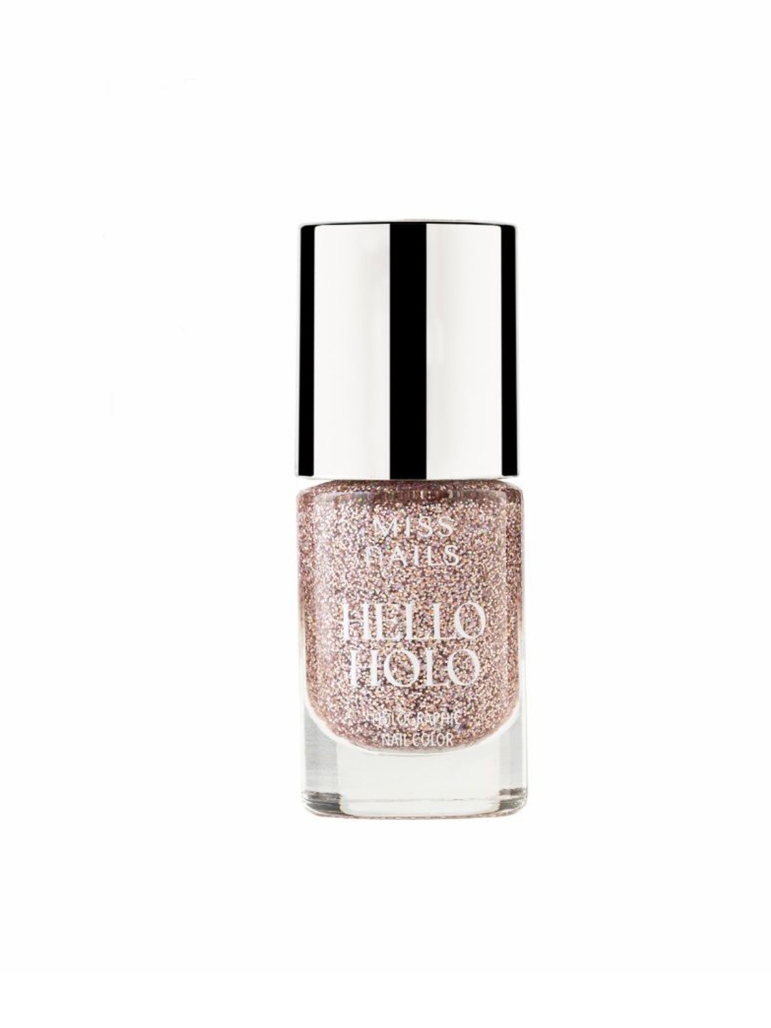 MISS NAILS Hello Holo Long Lasting Nail Color - 6 ml Holographic Holo Bubble 116, Rose gold
MISS NAILS Hello Holo Long Lasting Nail Color - 6 ml Holographic Holo Bubble 116, Rose gold
