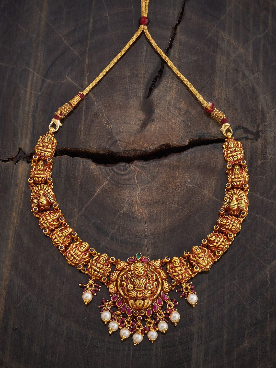 Kushal's Fashion Jewellery 92.5 Silver Gold-Plated Stone Studded & Beaded Temple Necklace
Kushal's Fashion Jewellery 92.5 Silver Gold-Plated Stone Studded & Beaded Temple Necklace