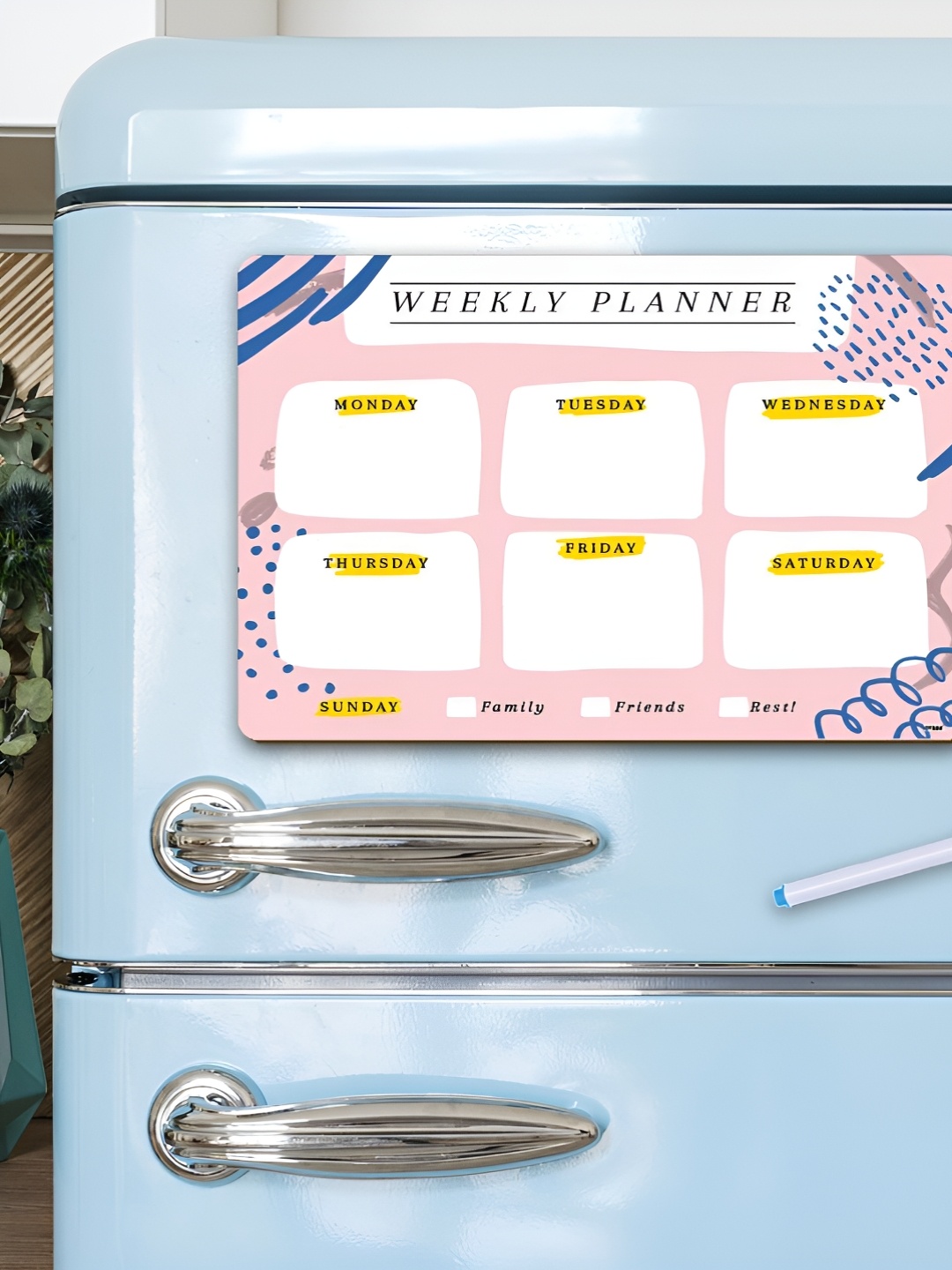 CVANU Magnetic Planner Sheet Pink Weekly Planner Magnetic Sheet With Marker For Fridge
CVANU Magnetic Planner Sheet Pink Weekly Planner Magnetic Sheet With Marker For Fridge