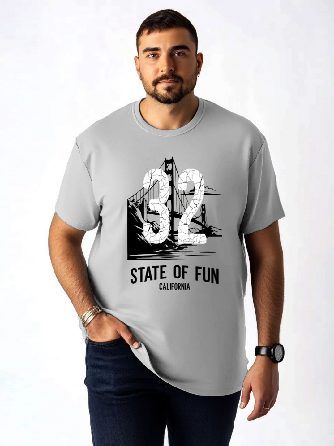 Toodle Plus Unisex Plus Size Graphic Printed Round Neck Pure Cotton T-Shirt, Grey melange
Toodle Plus Unisex Plus Size Graphic Printed Round Neck Pure Cotton T-Shirt, Grey melange