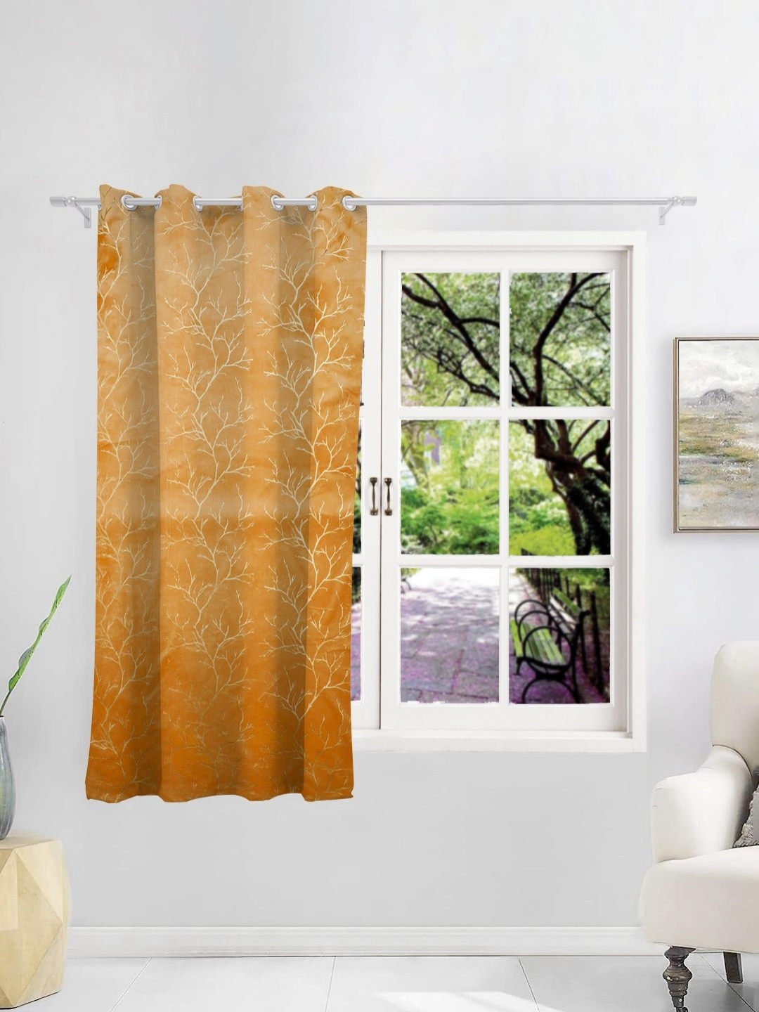 THE CONVERSION Gold-Toned Abstract Printed Premium Velvet Room Darkening Window Curtain
THE CONVERSION Gold-Toned Abstract Printed Premium Velvet Room Darkening Window Curtain