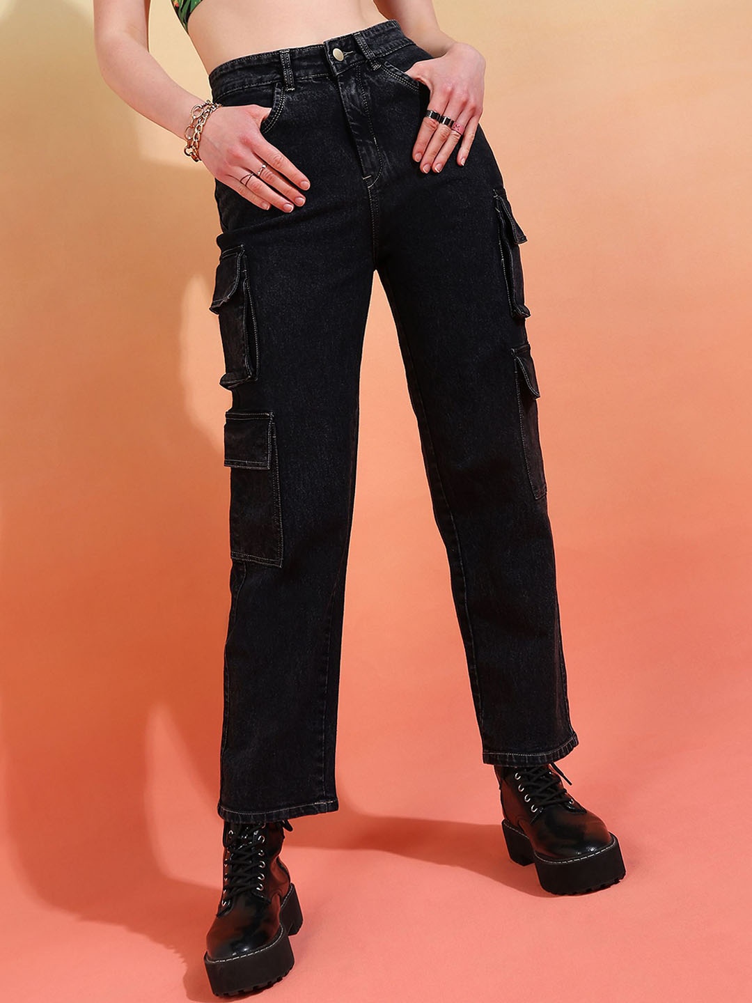DressBerry Women Comfort Wide Leg High-Rise Light Fade Acid Wash Stretchable Jeans, Black
DressBerry Women Comfort Wide Leg High-Rise Light Fade Acid Wash Stretchable Jeans, Black