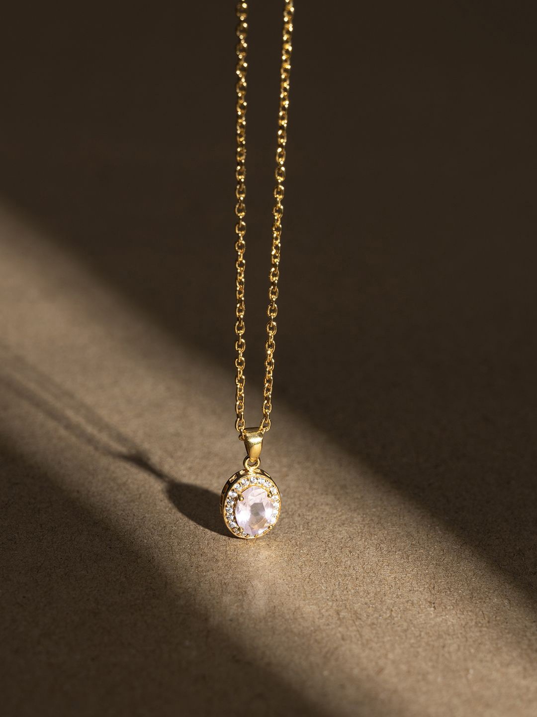 Stone Story By Shruti 925 Sterling Silver Gold-Plated Oval Shaped Pendants With Chains
Stone Story By Shruti 925 Sterling Silver Gold-Plated Oval Shaped Pendants With Chains