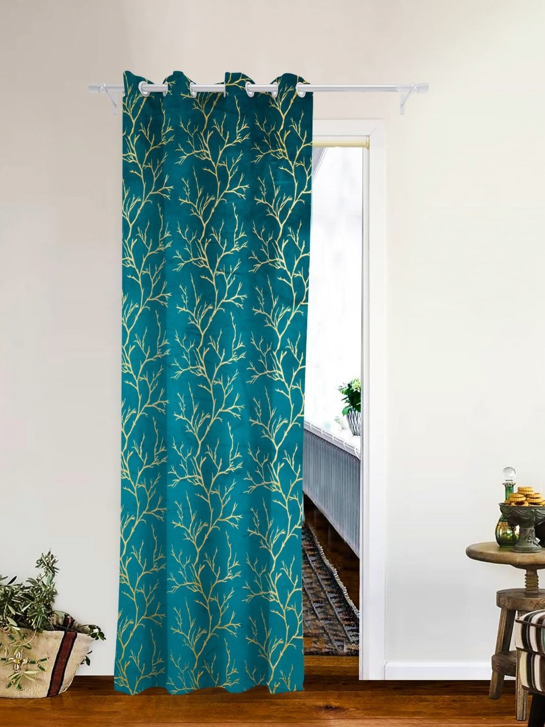 THE CONVERSION Turquoise Blue Abstract Printed Premium Velvet Room Darkening Door Curtain
THE CONVERSION Turquoise Blue Abstract Printed Premium Velvet Room Darkening Door Curtain