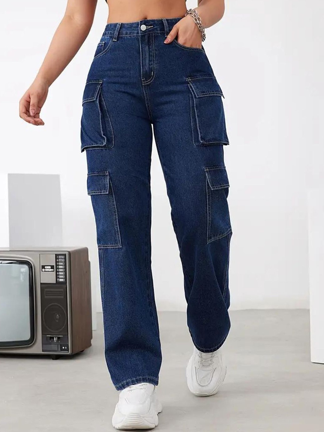 DressBerry Women Comfort Wide Leg High-Rise Light Fade Acid Wash Stretchable Jeans, Navy blue
DressBerry Women Comfort Wide Leg High-Rise Light Fade Acid Wash Stretchable Jeans, Navy blue