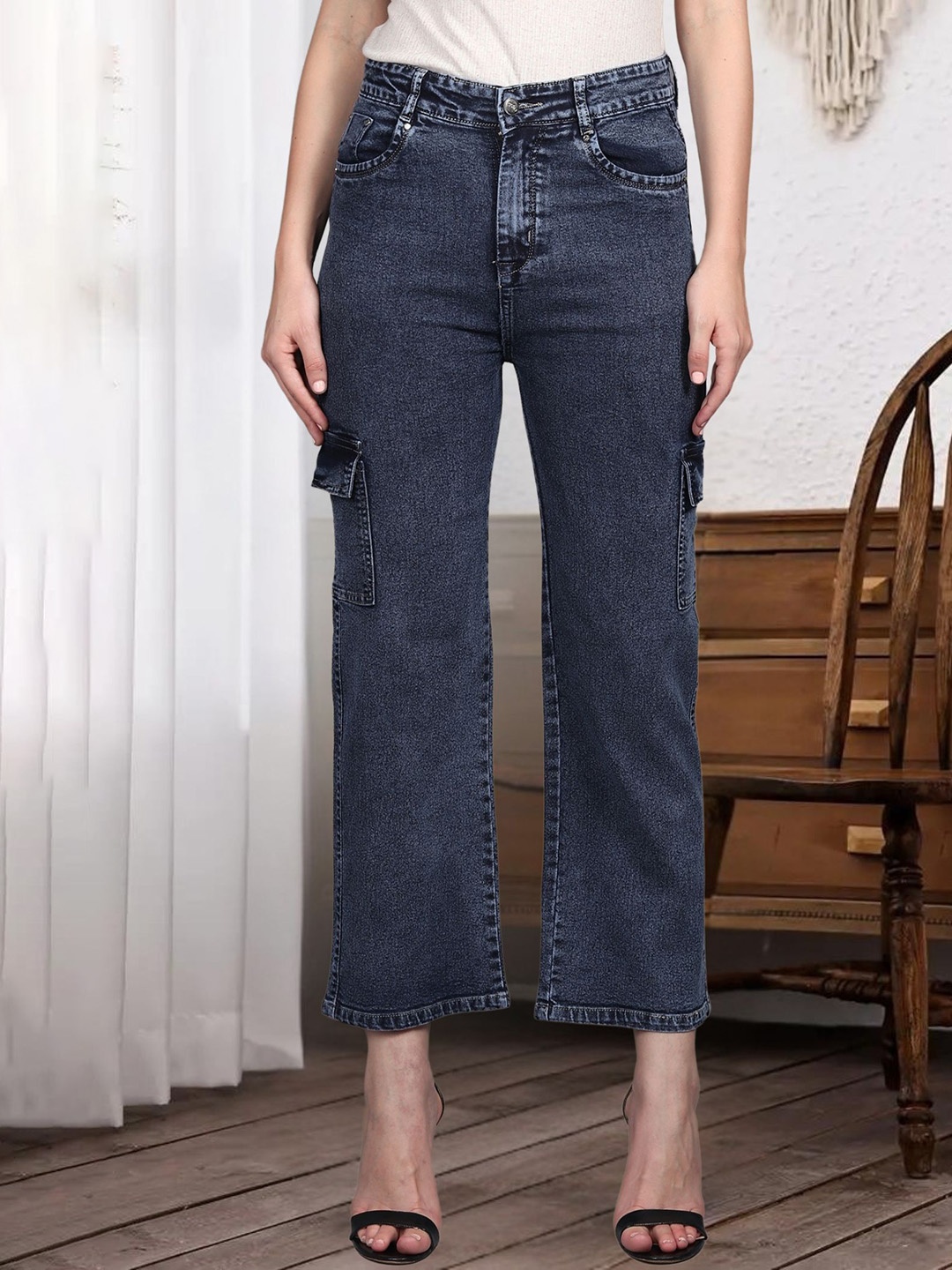 DressBerry Women Comfort Straight Fit High-Rise Light Fade Acid Wash Stretchable Jeans, Navy blue
DressBerry Women Comfort Straight Fit High-Rise Light Fade Acid Wash Stretchable Jeans, Navy blue