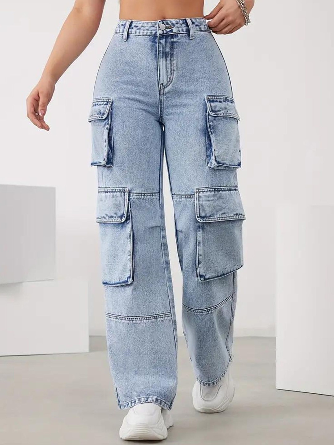 DressBerry Women Comfort Wide Leg High-Rise Light Fade Acid Wash Stretchable Jeans, Blue
DressBerry Women Comfort Wide Leg High-Rise Light Fade Acid Wash Stretchable Jeans, Blue