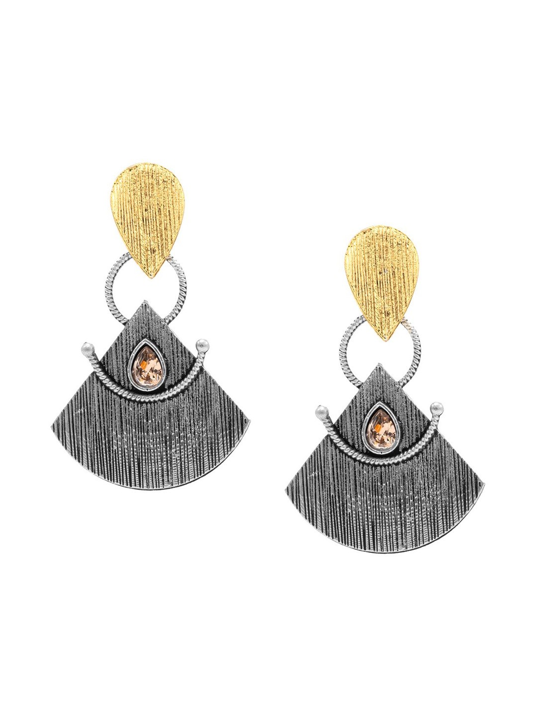 Shining Jewel - By Shivansh Gold-Plated Stones Studded Contemporary Shaped Drop Earrings
Shining Jewel - By Shivansh Gold-Plated Stones Studded Contemporary Shaped Drop Earrings