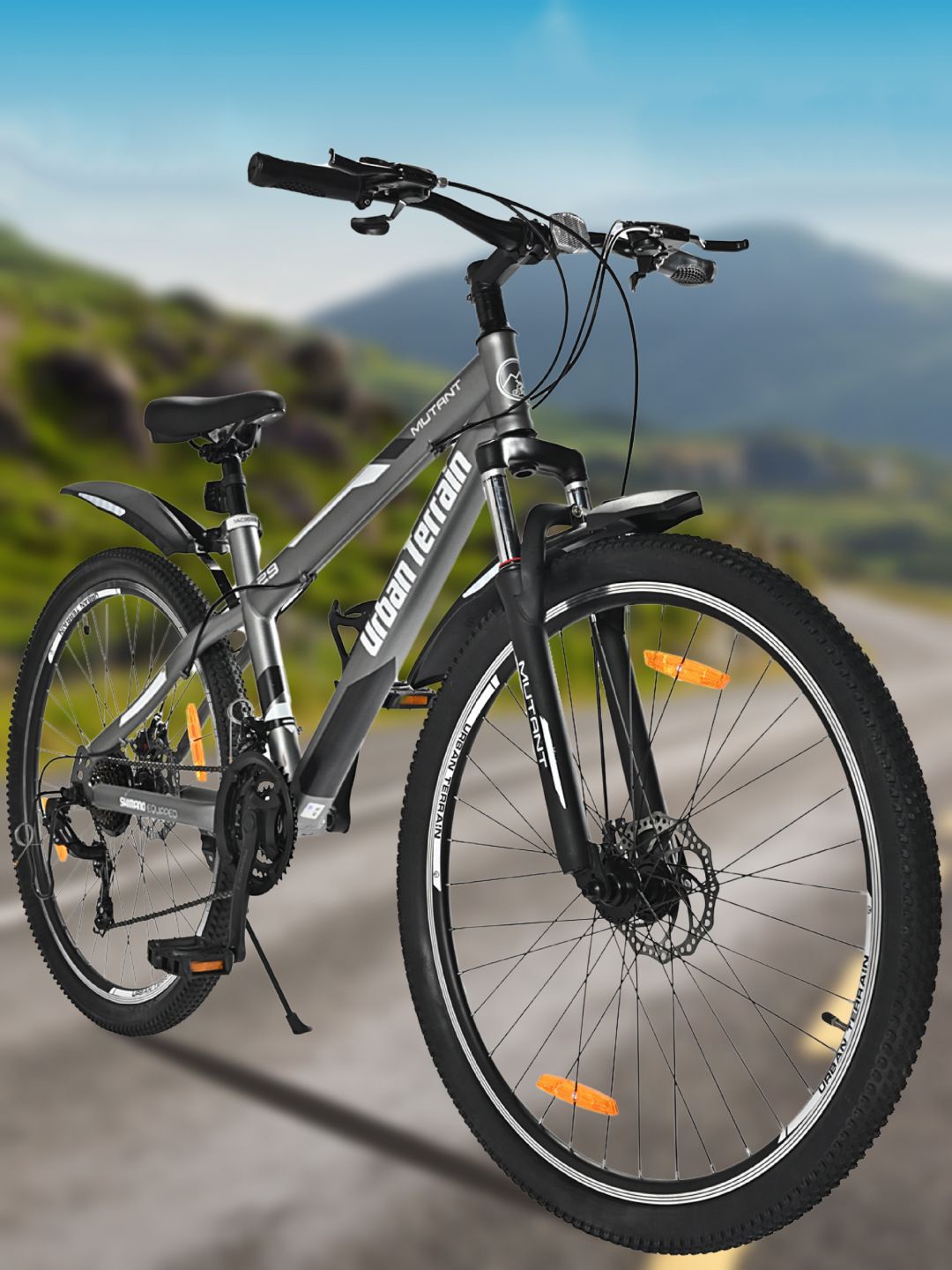 URBAN TERRAIN Mutant Cycles 29T With 21-Speed Shimano Gear Mountain Bicycle, Grey
URBAN TERRAIN Mutant Cycles 29T With 21-Speed Shimano Gear Mountain Bicycle, Grey