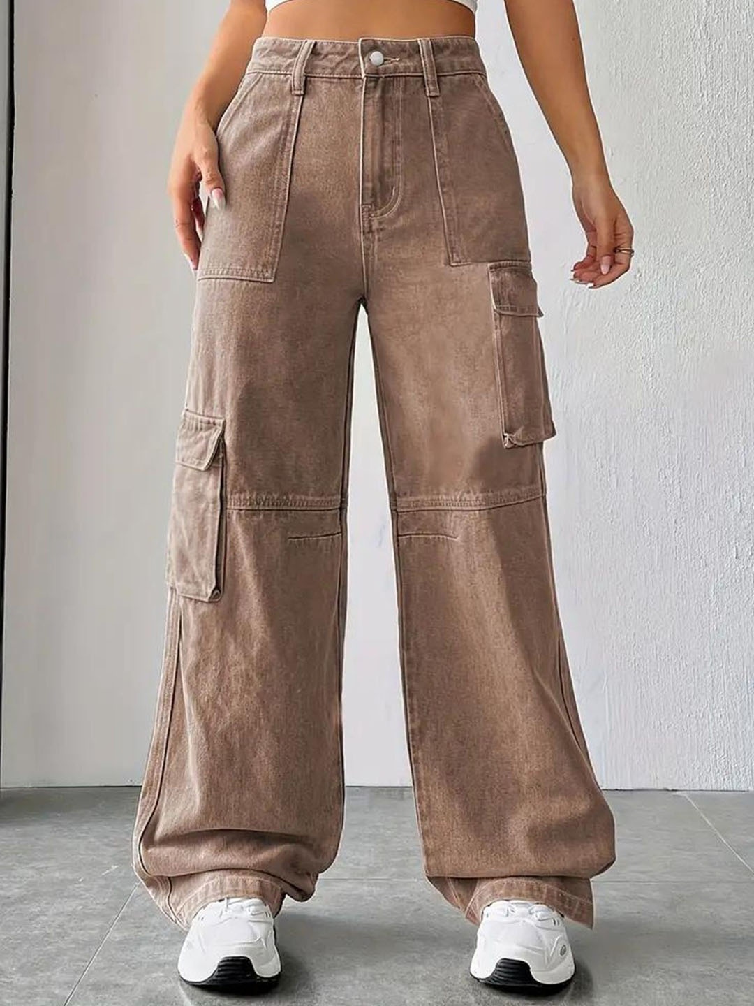 DressBerry Women Comfort Wide Leg High-Rise Light Fade Acid Wash Stretchable Jeans, Brown
DressBerry Women Comfort Wide Leg High-Rise Light Fade Acid Wash Stretchable Jeans, Brown